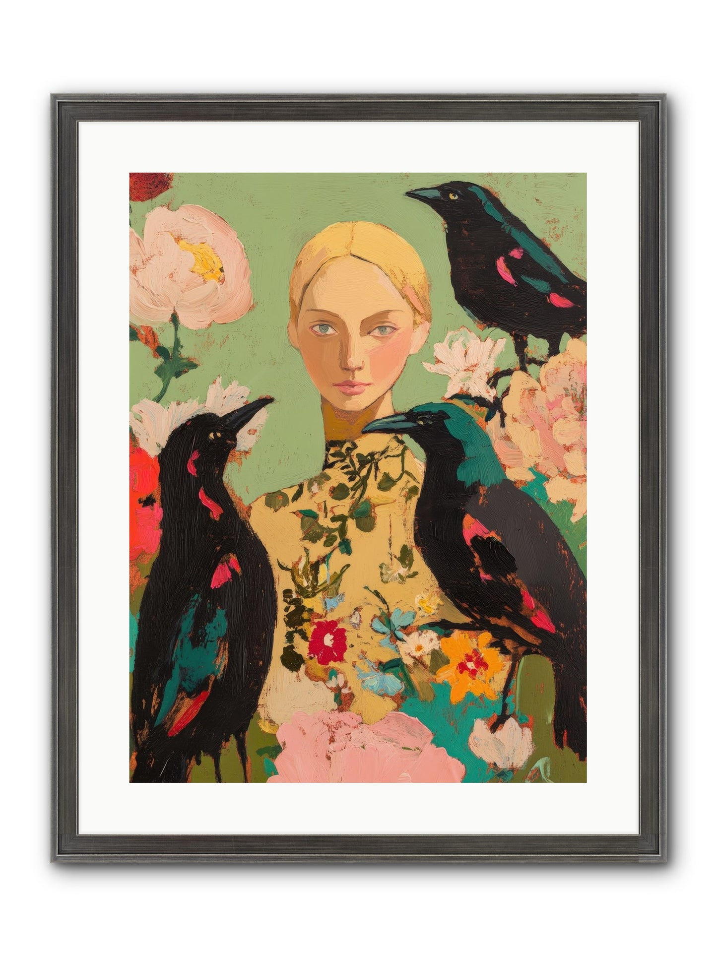 Dazzle Charade Framed Print - Slimwoods Black/Silver 18x24