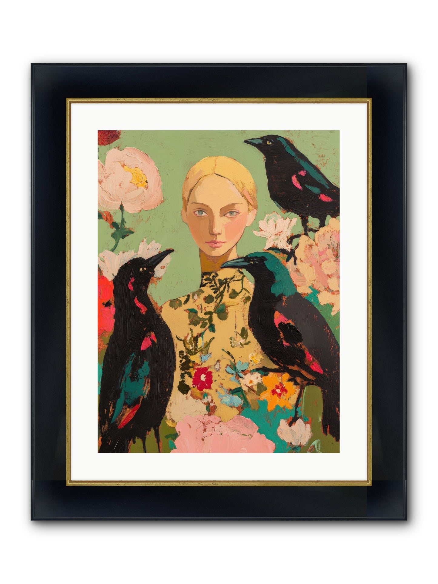 Dazzle Charade Framed Print - Wide Black w/Gold 18x24