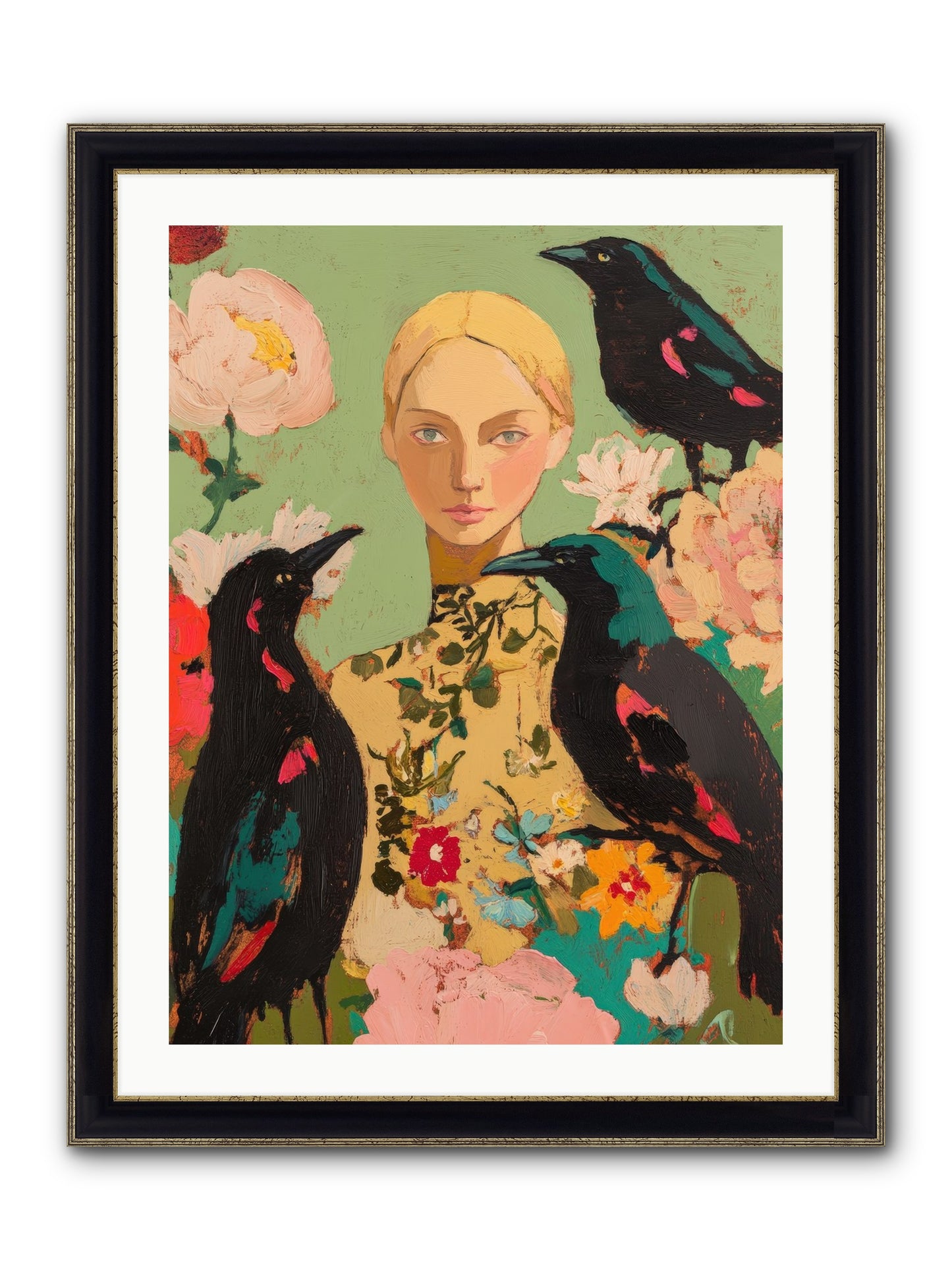 Dazzle Charade Framed Print - Black & Gold 24x32