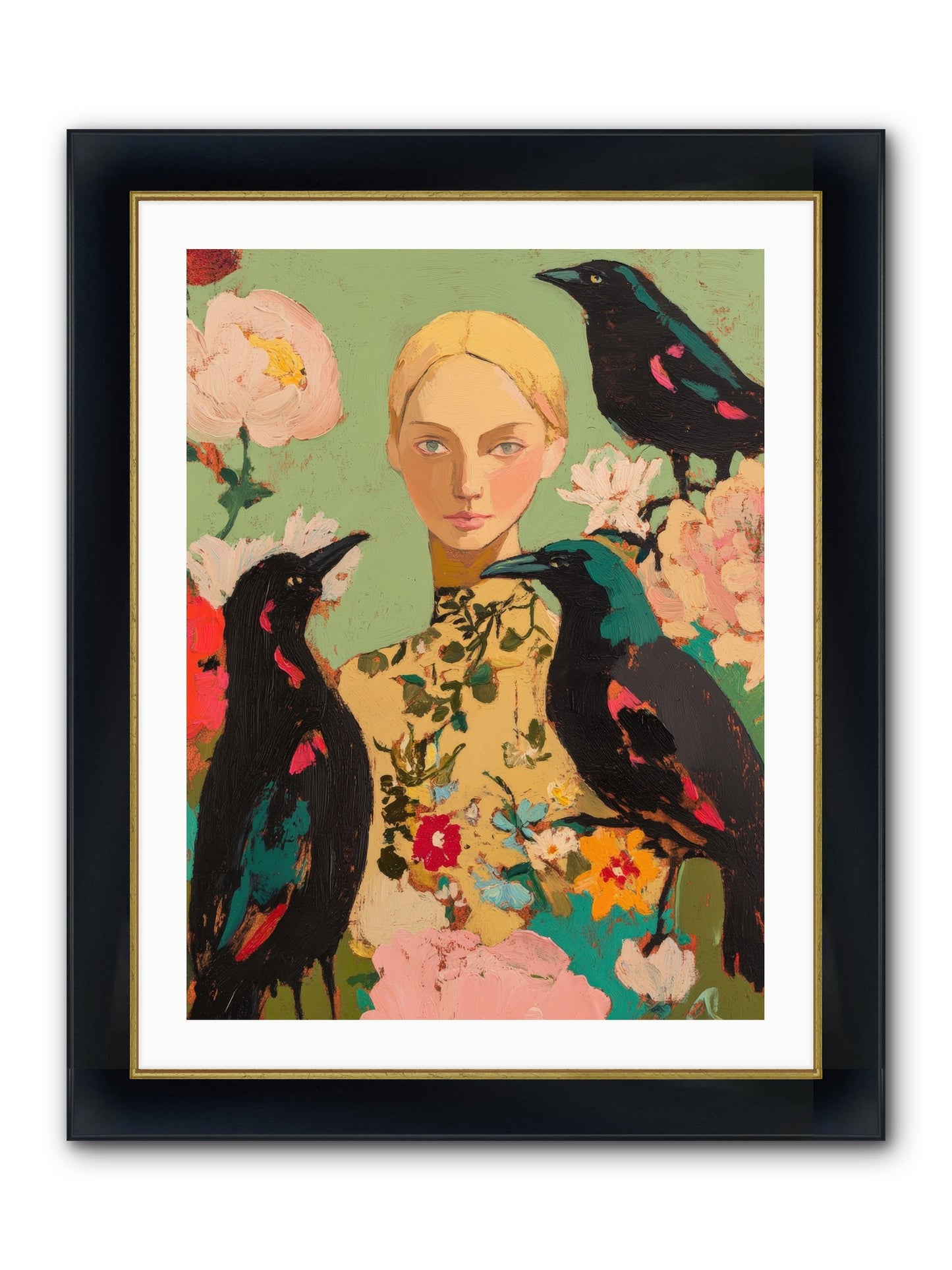 Dazzle Charade Framed Print - Wide Black w/Gold 24x32