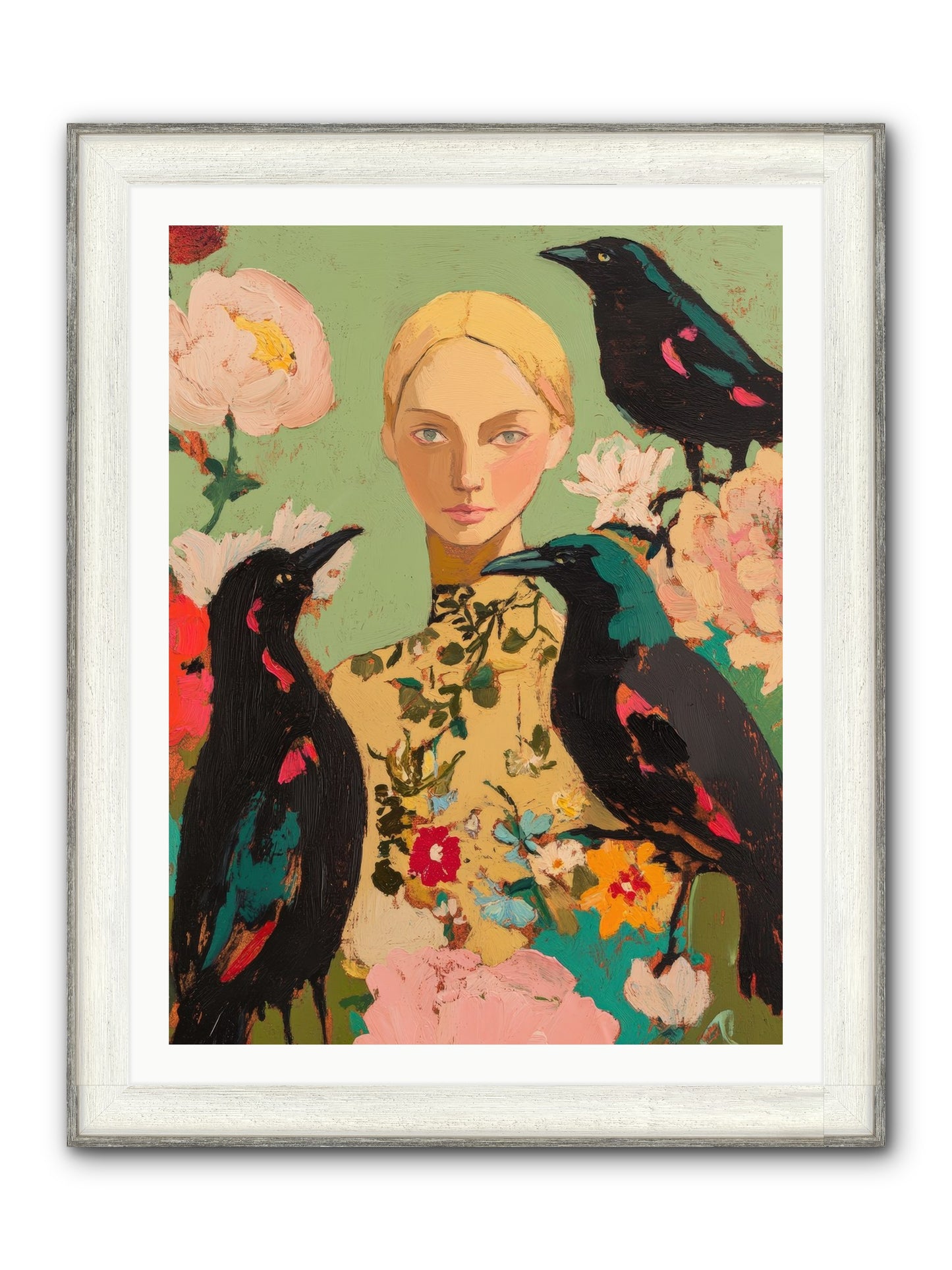 Dazzle Charade Framed Print - Driftwood White 30x40