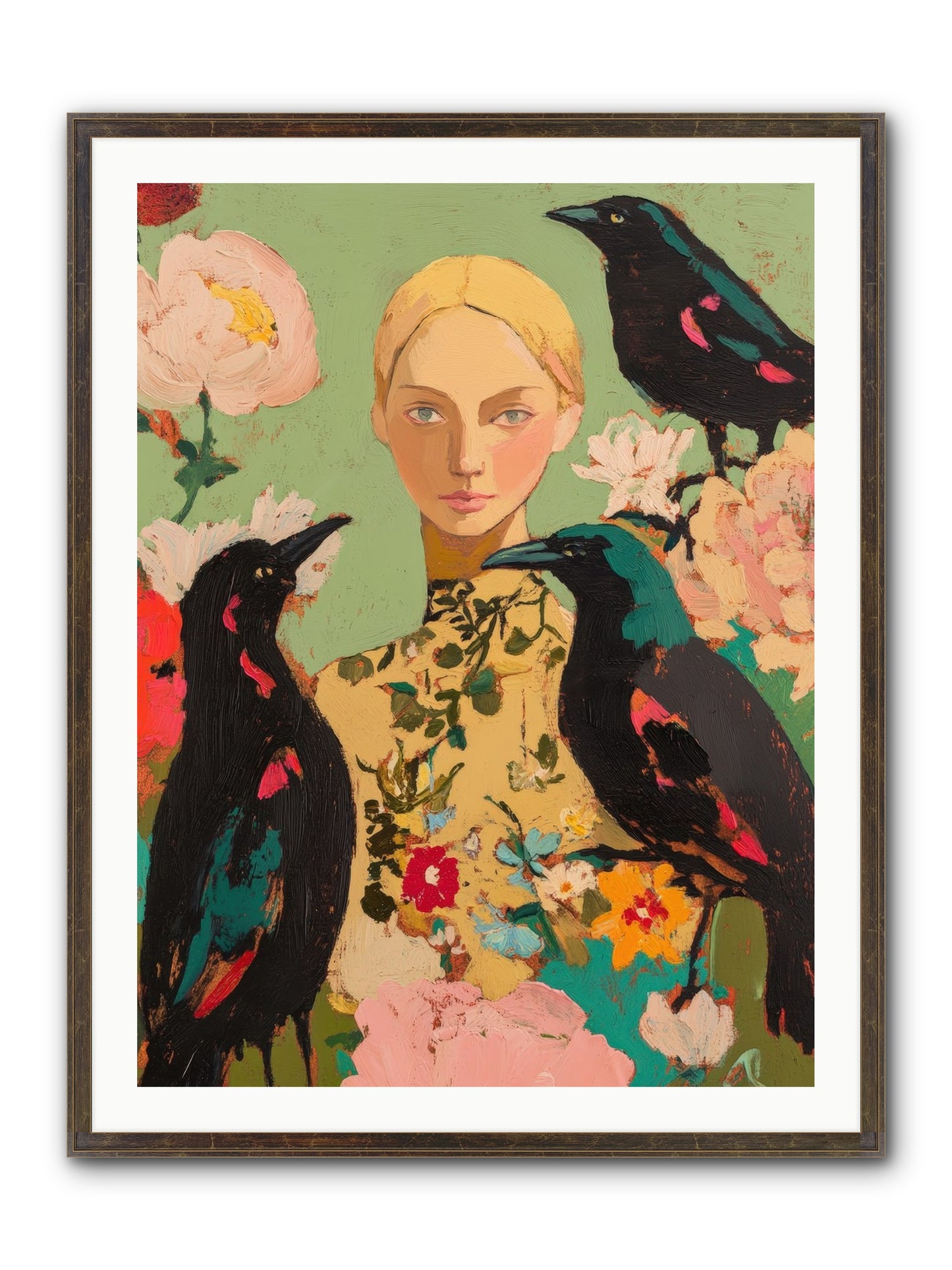 Dazzle Charade Framed Print - Slimwoods Black/Gold 30x40