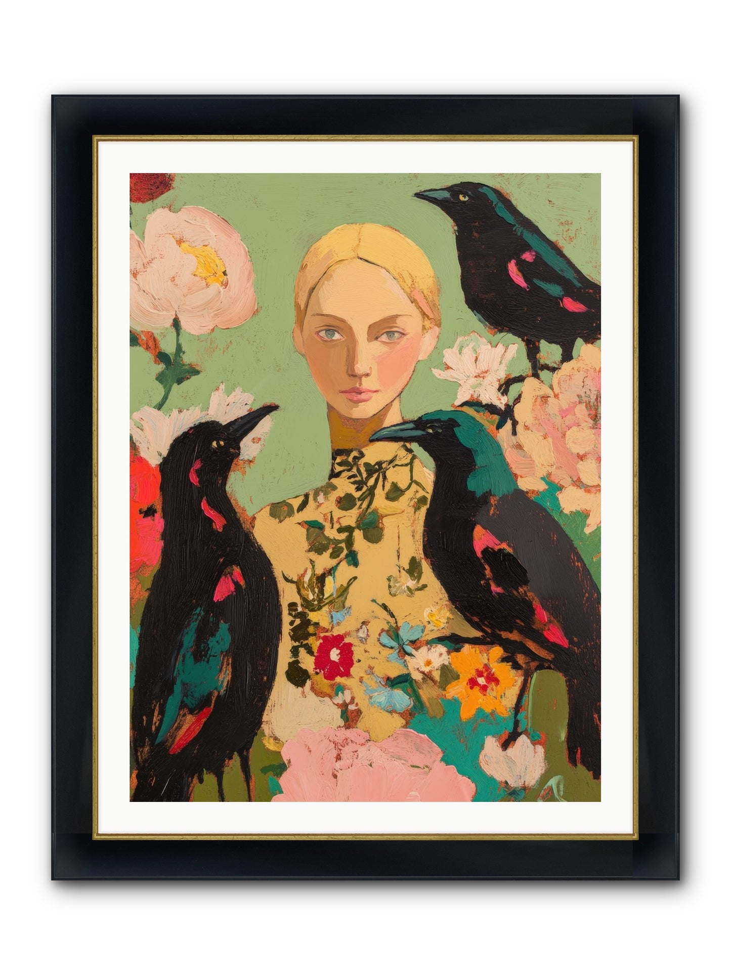 Dazzle Charade Framed Print - Wide Black w/Gold 30x40
