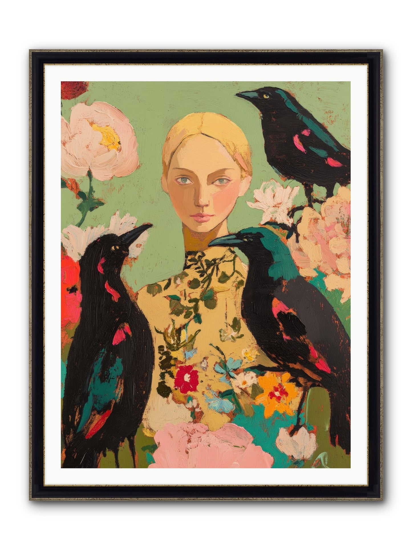 Dazzle Charade Framed Print - Black & Gold 36x48