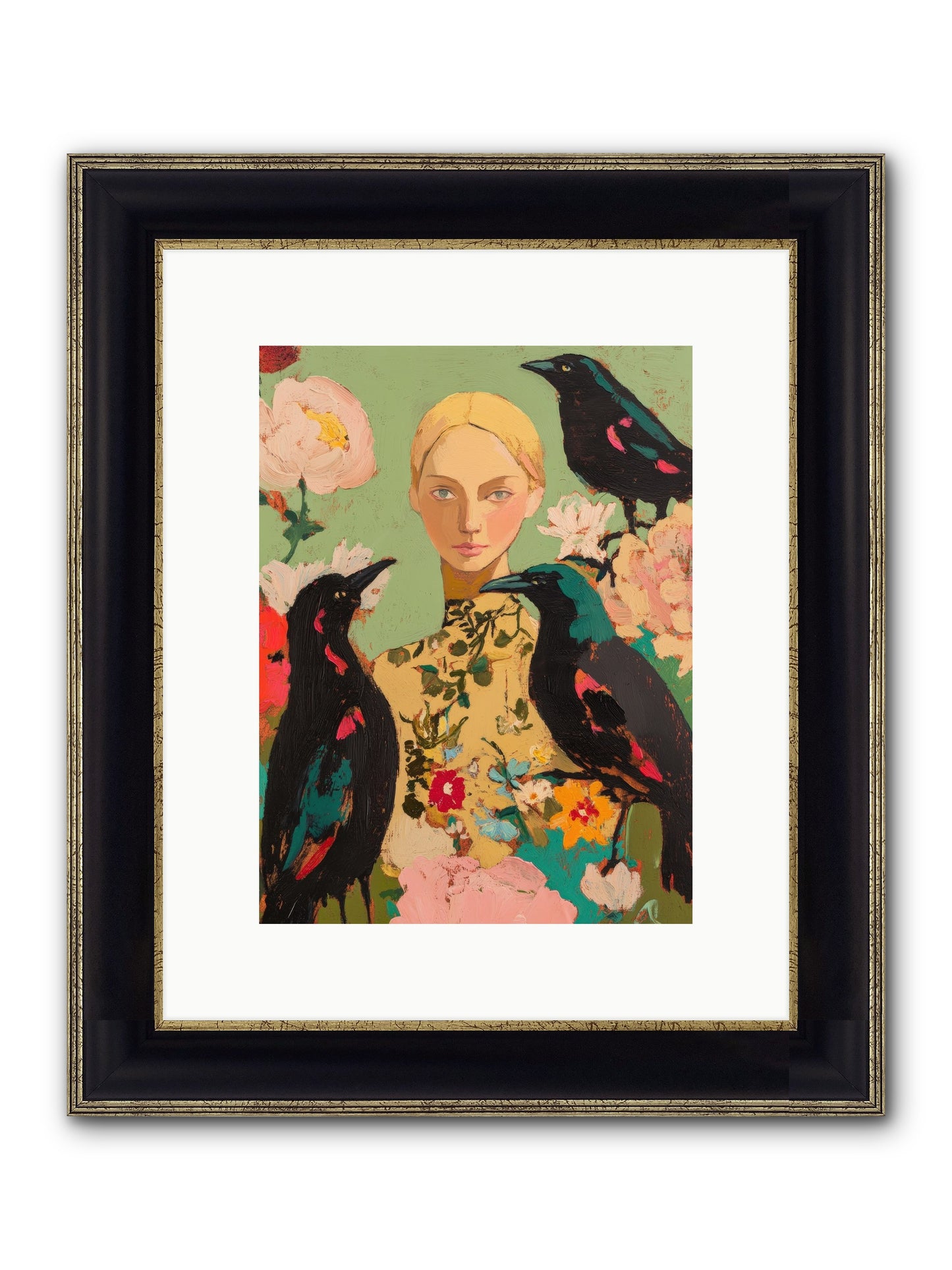 Dazzle Charade Framed Print - Black & Gold 9x12