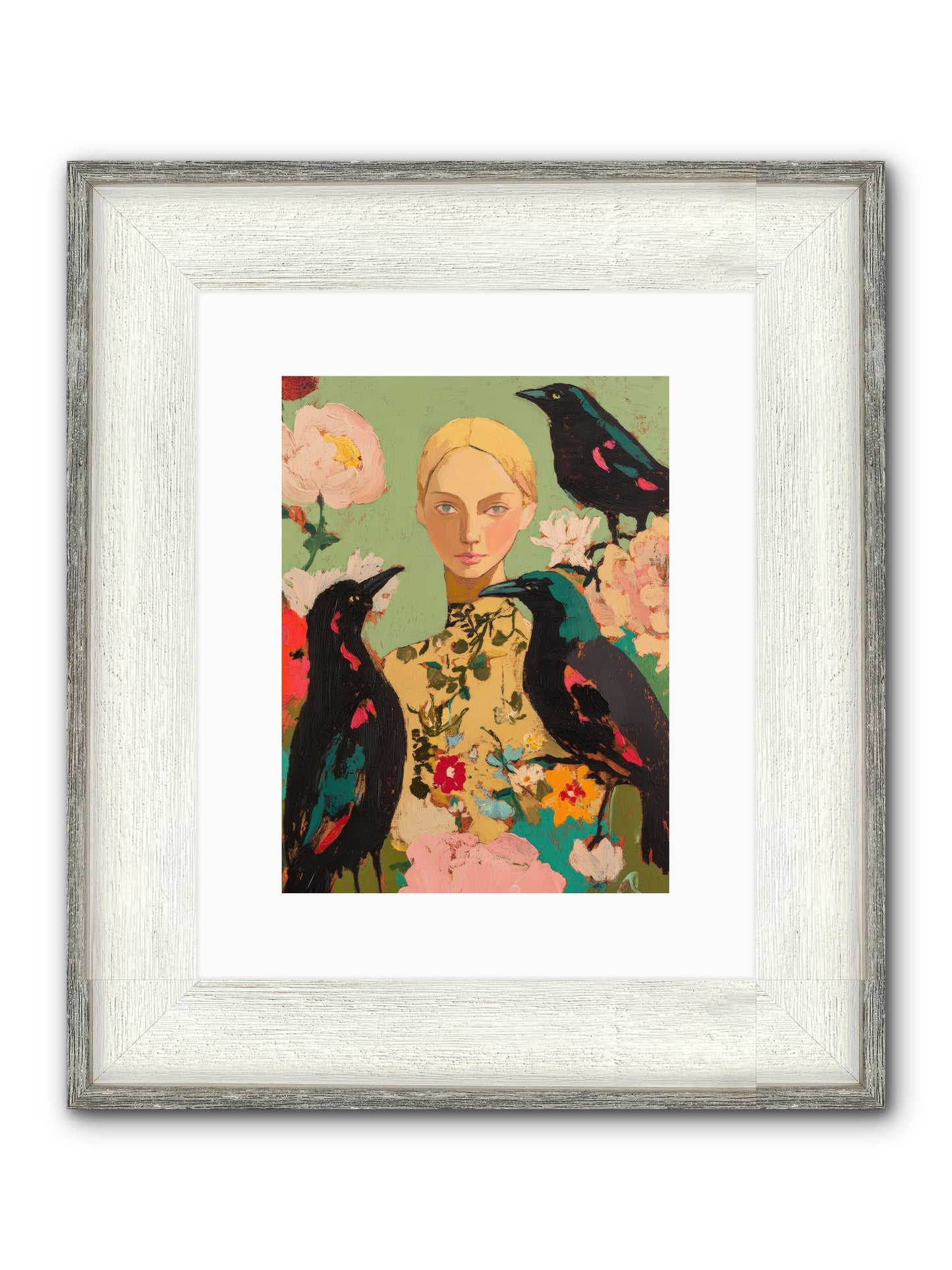 Dazzle Charade Framed Print - Driftwood White 9x12