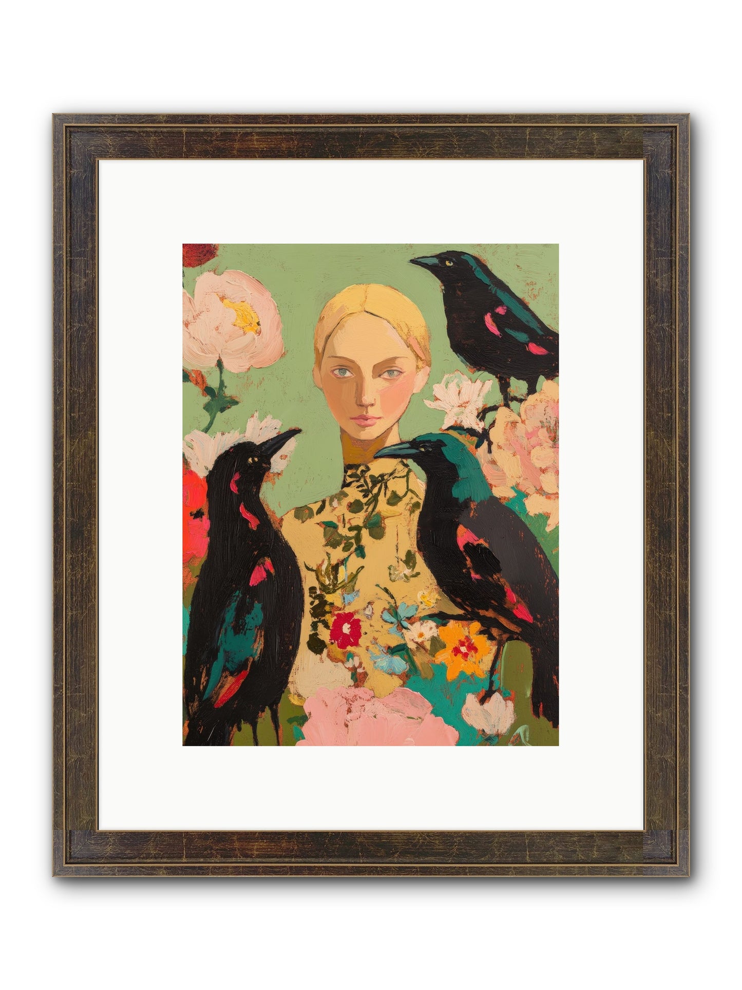 Dazzle Charade Framed Print - Slimwoods Black/Gold 9x12