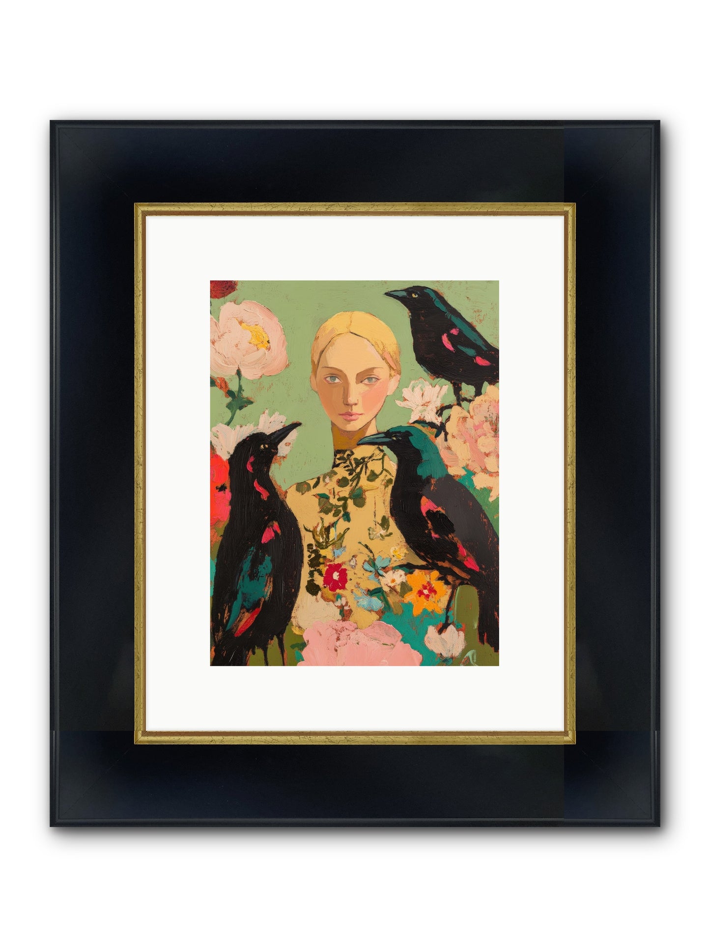 Dazzle Charade Framed Print - Wide Black w/Gold 9x12