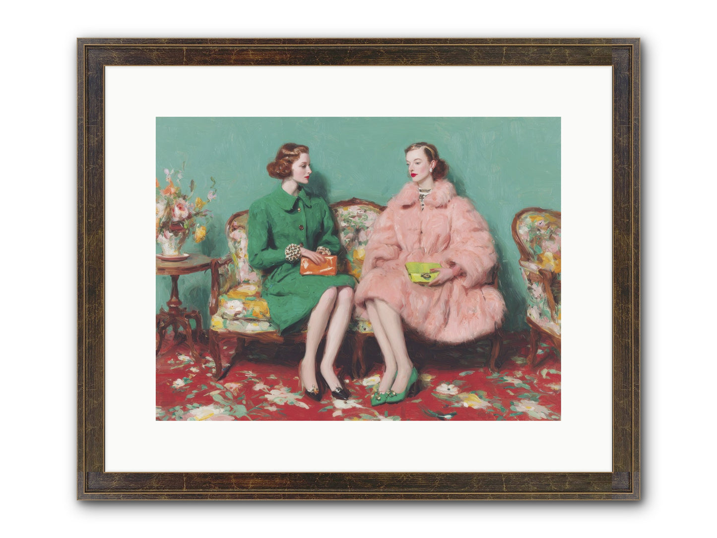 Dear Clement Court Framed Print - Slimwoods Black/Gold 16x12