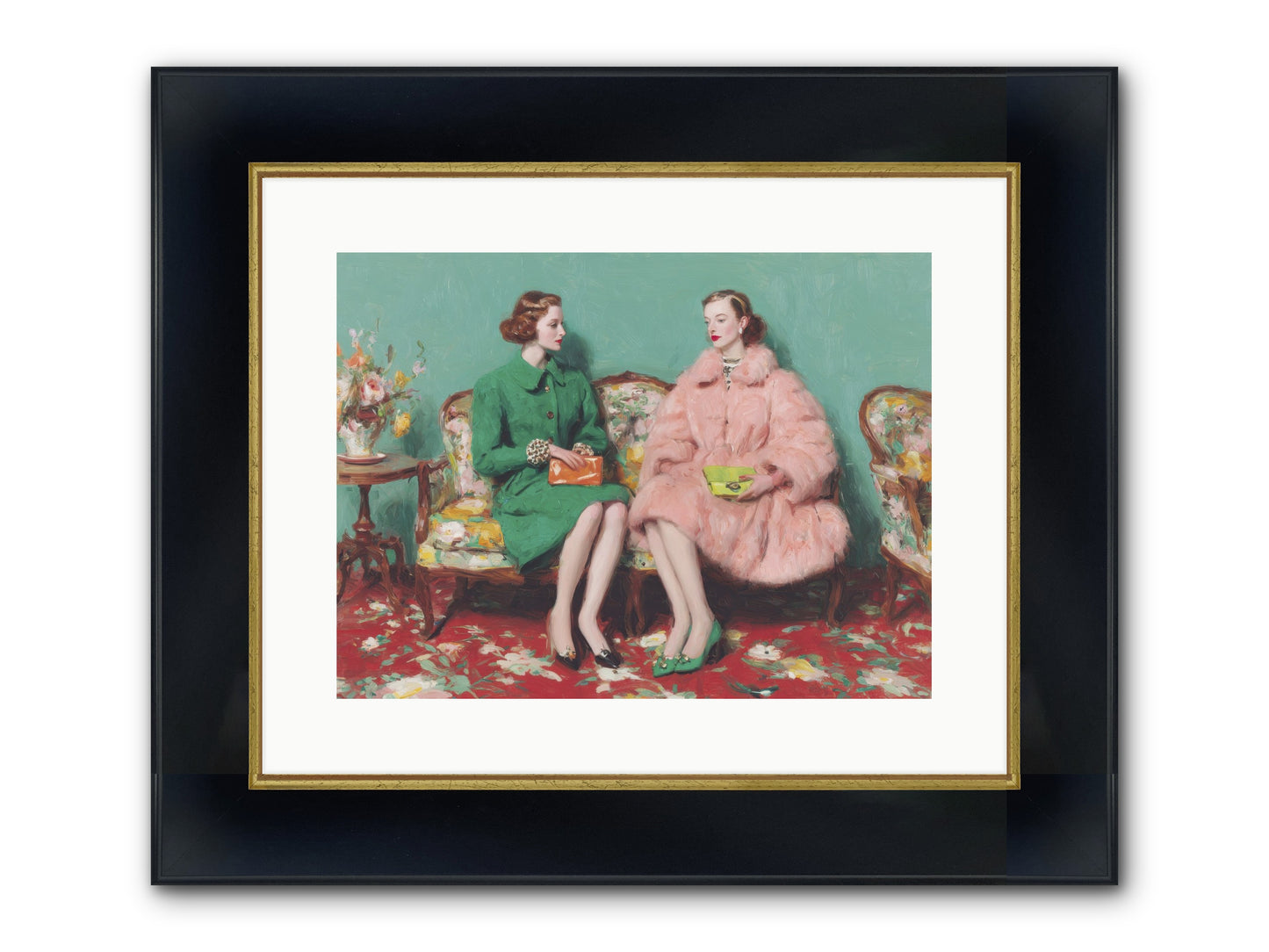 Dear Clement Court Framed Print - Wide Black w/Gold 16x12