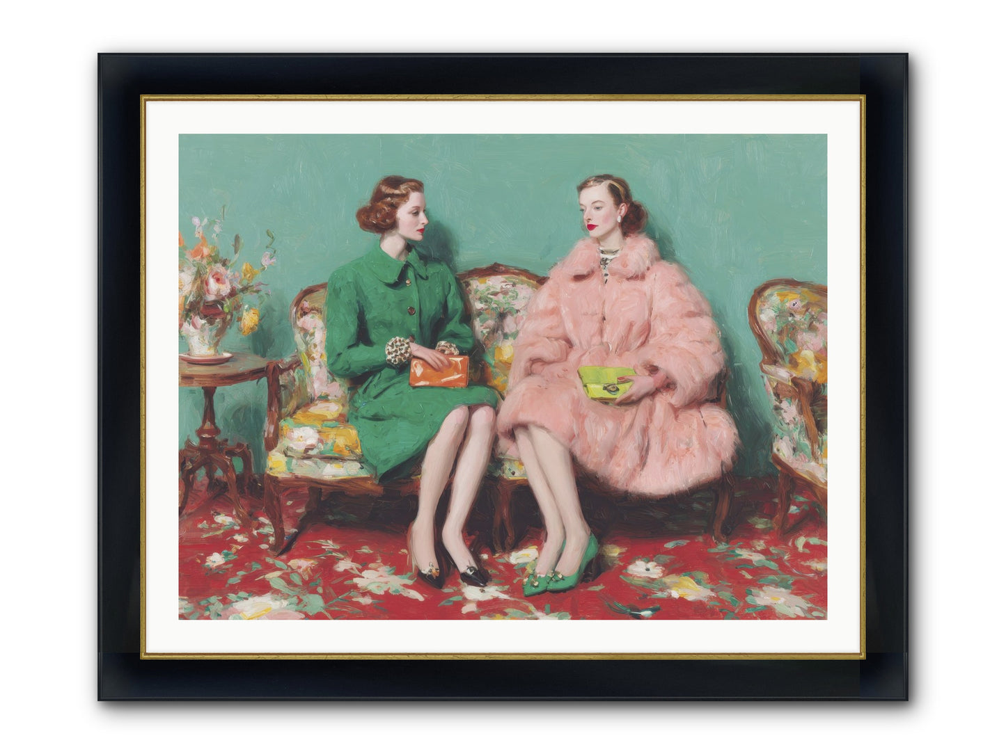 Dear Clement Court Framed Print - Wide Black w/Gold 40x30