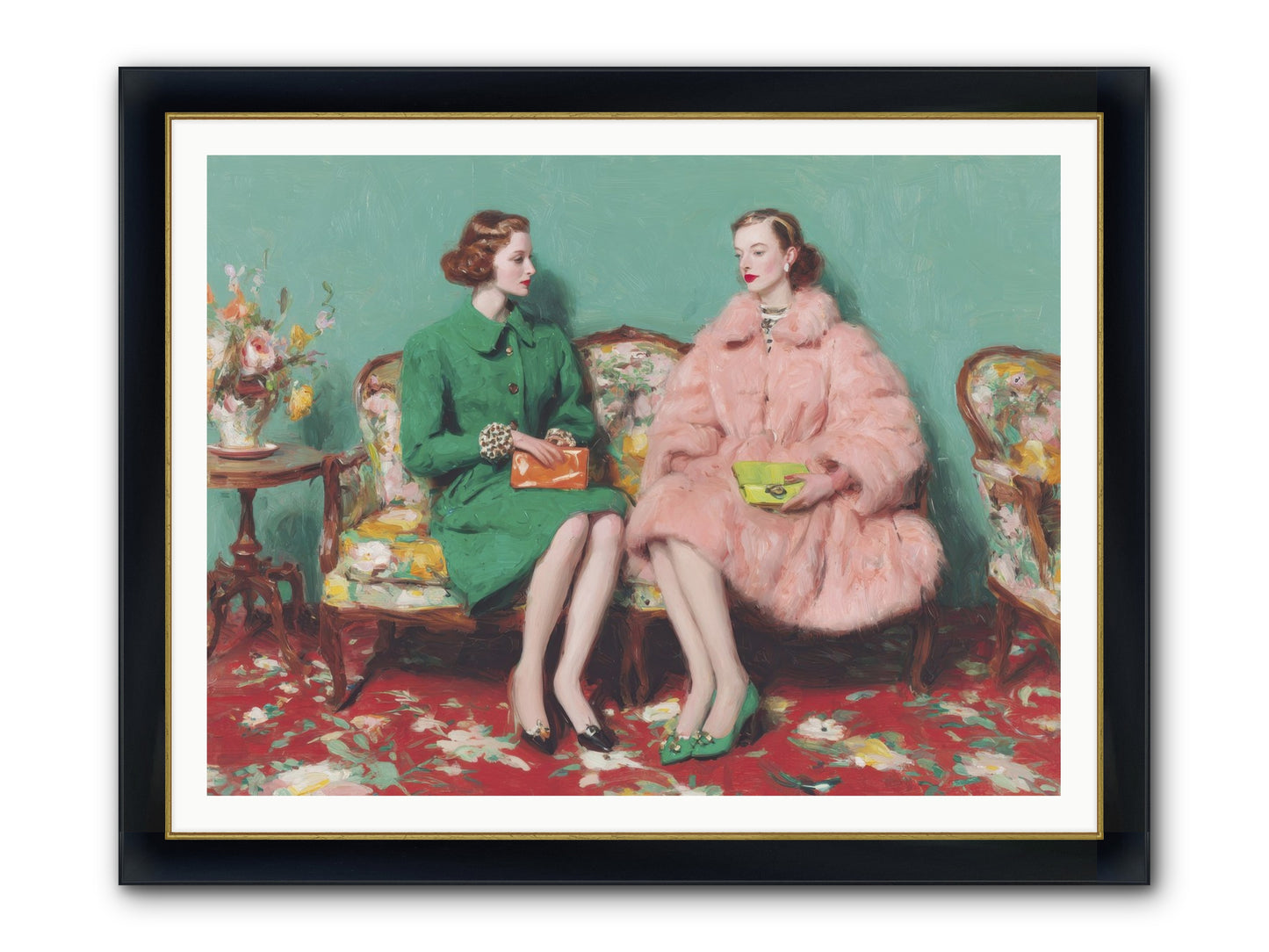Dear Clement Court Framed Print - Wide Black w/Gold 48x36