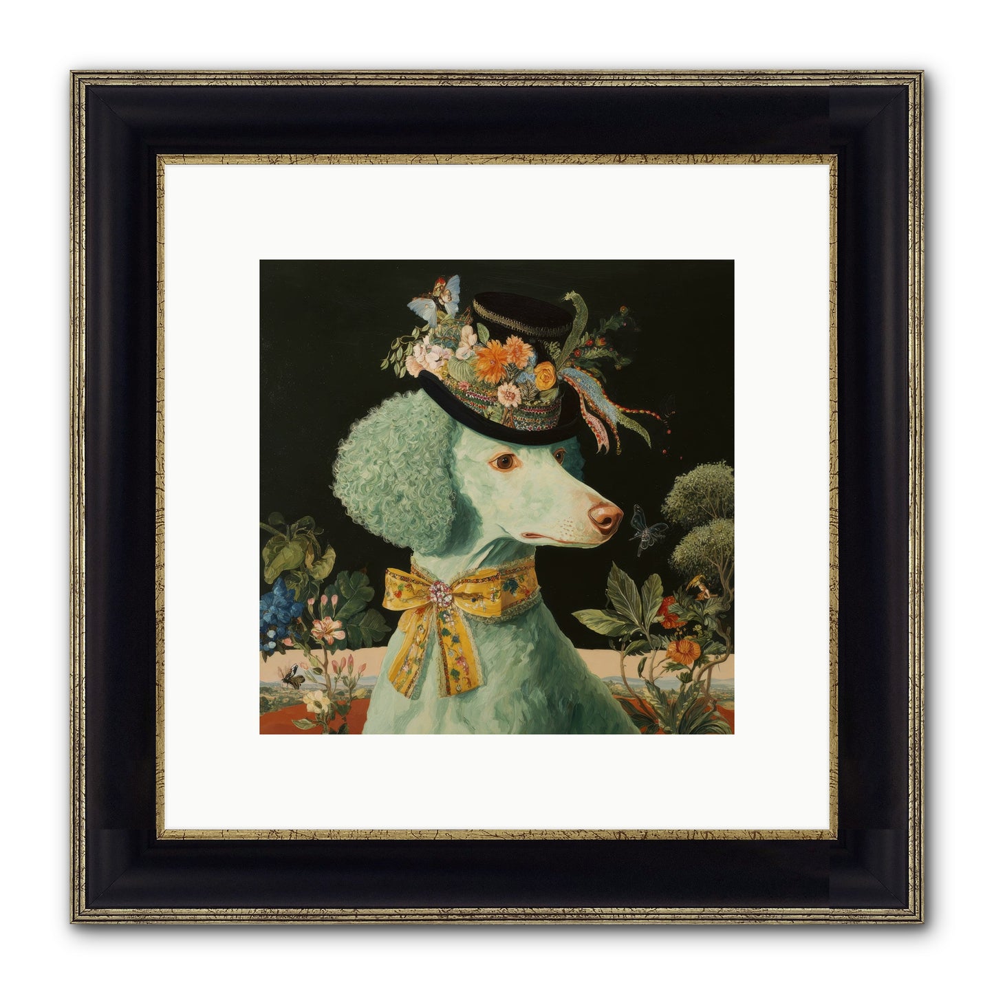 Dearly Spoken Framed Print - Black & Gold 10x10