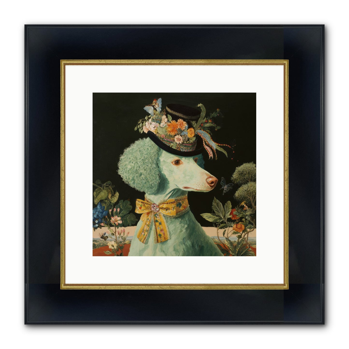 Dearly Spoken Framed Print - Wide Black w/Gold 12x12
