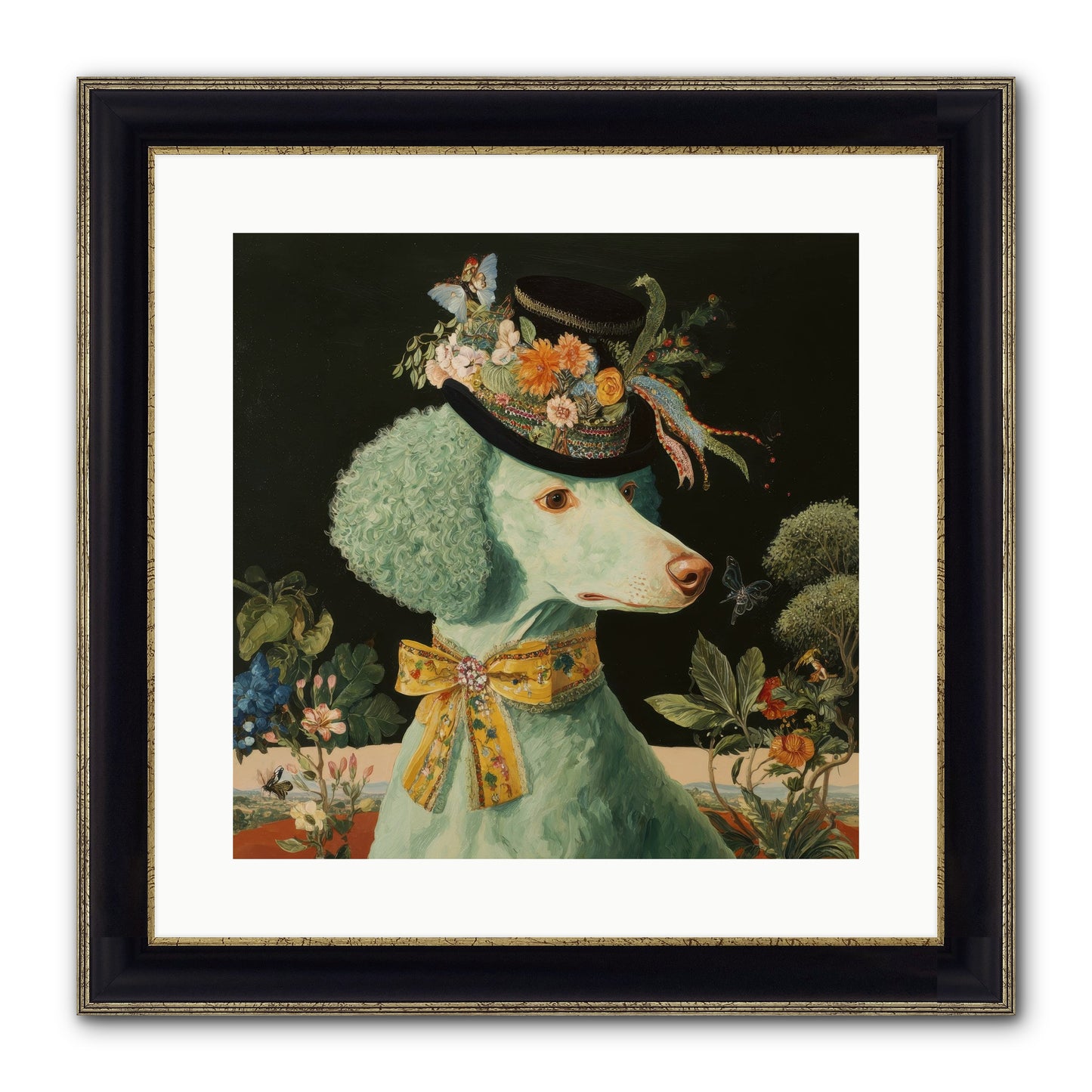 Dearly Spoken Framed Print - Black & Gold 16x16