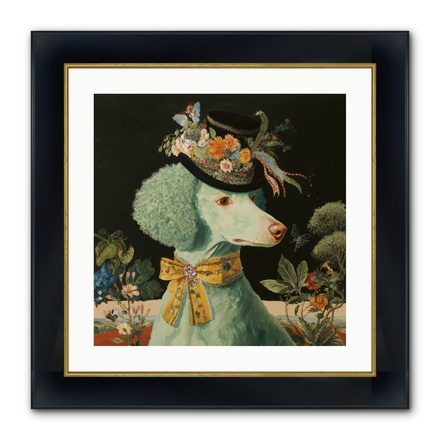 Dearly Spoken Framed Print - Wide Black w/Gold 20x20
