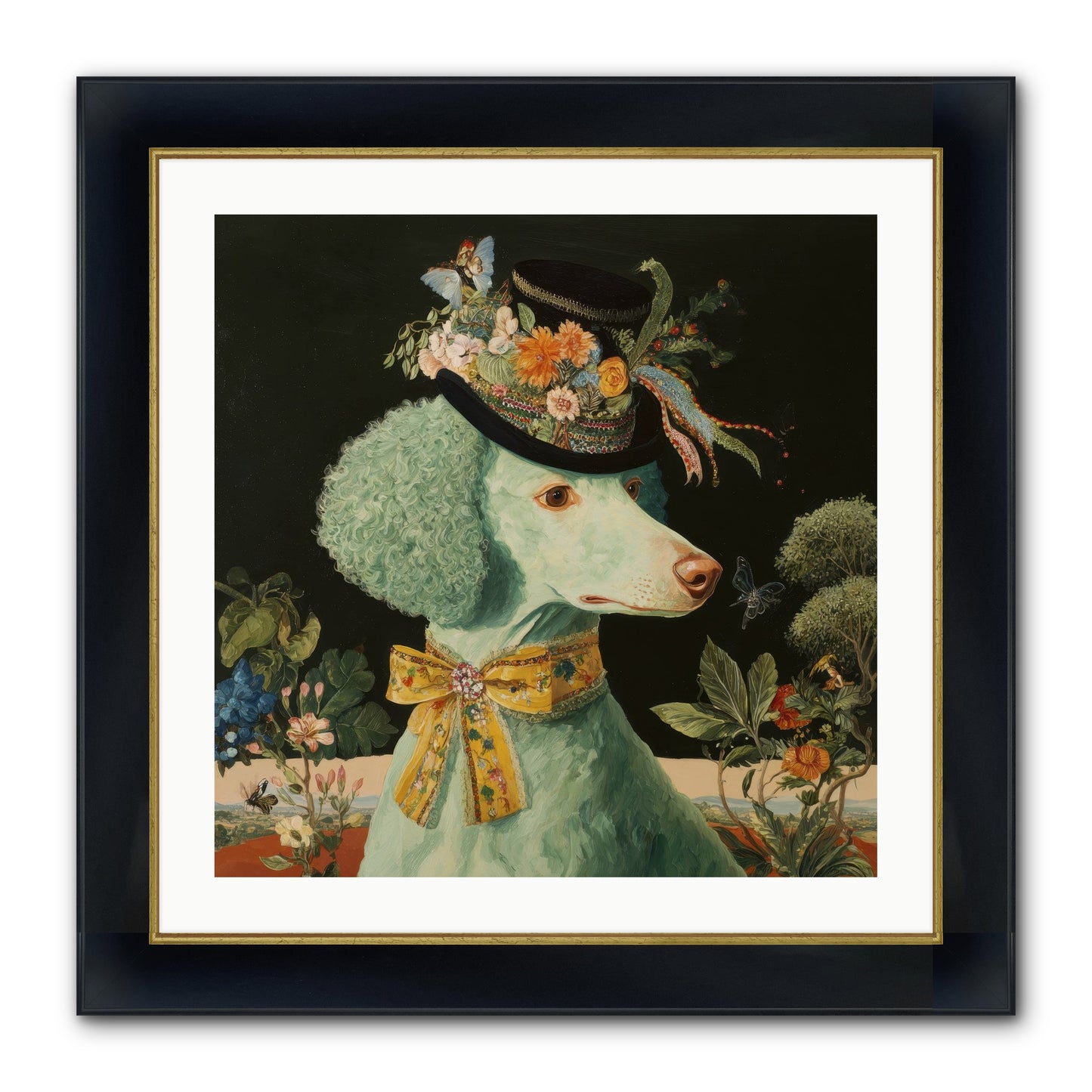 Dearly Spoken Framed Print - Wide Black w/Gold 24x24