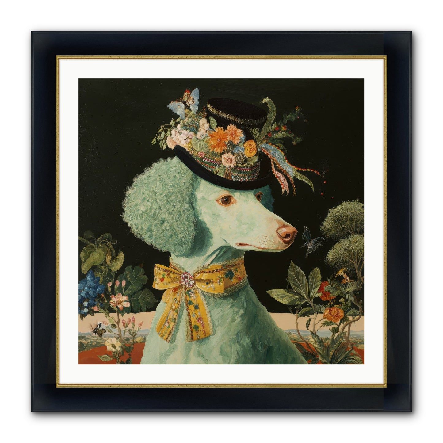 Dearly Spoken Framed Print - Wide Black w/Gold 30x30