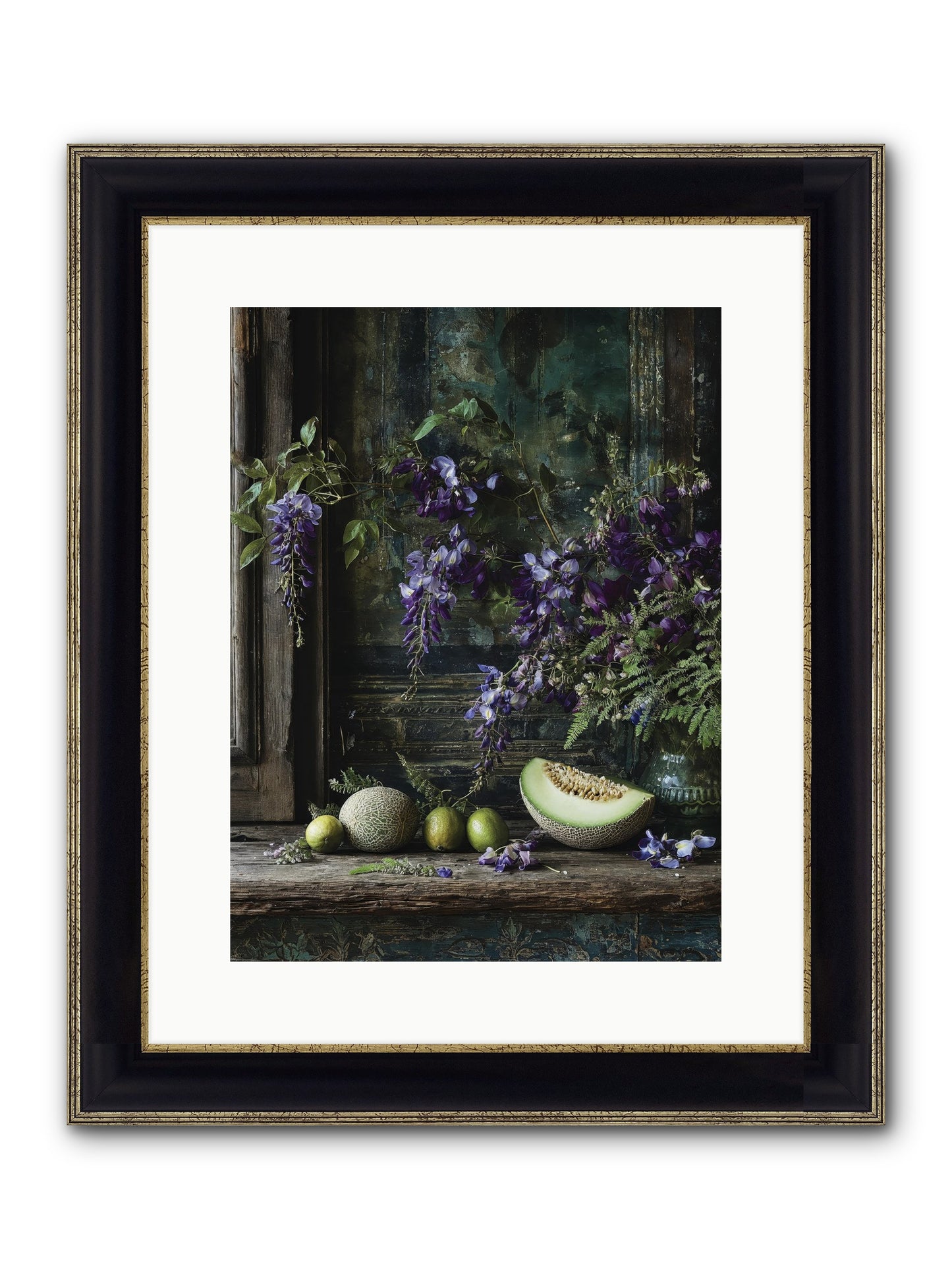 Deauville Framed Print - Black & Gold 12x16