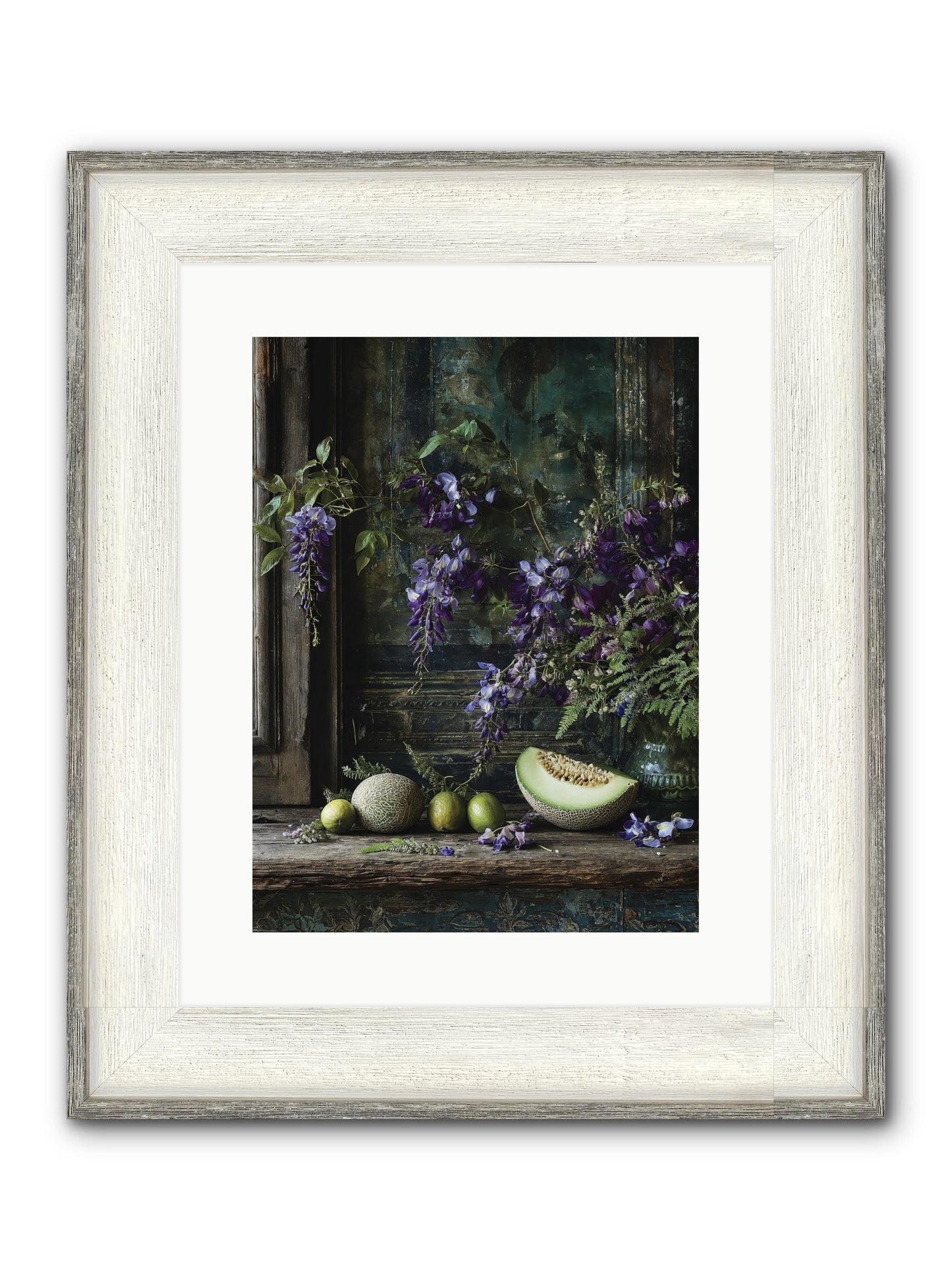 Deauville Framed Print - Driftwood White 12x16