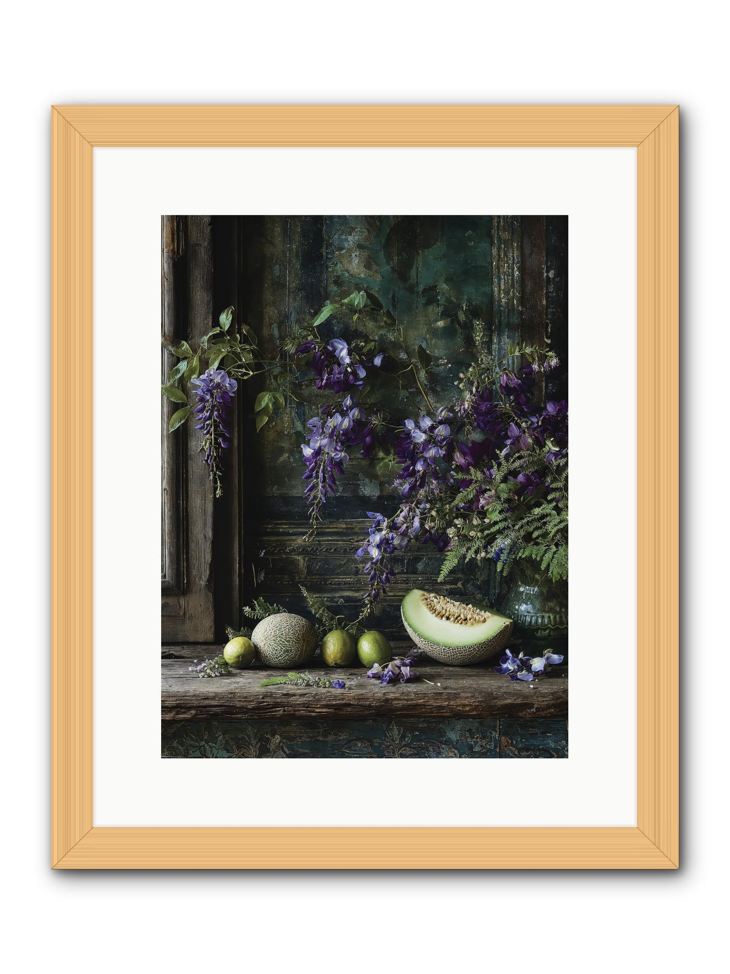 deauville -- Framed Print - Natural 12x16