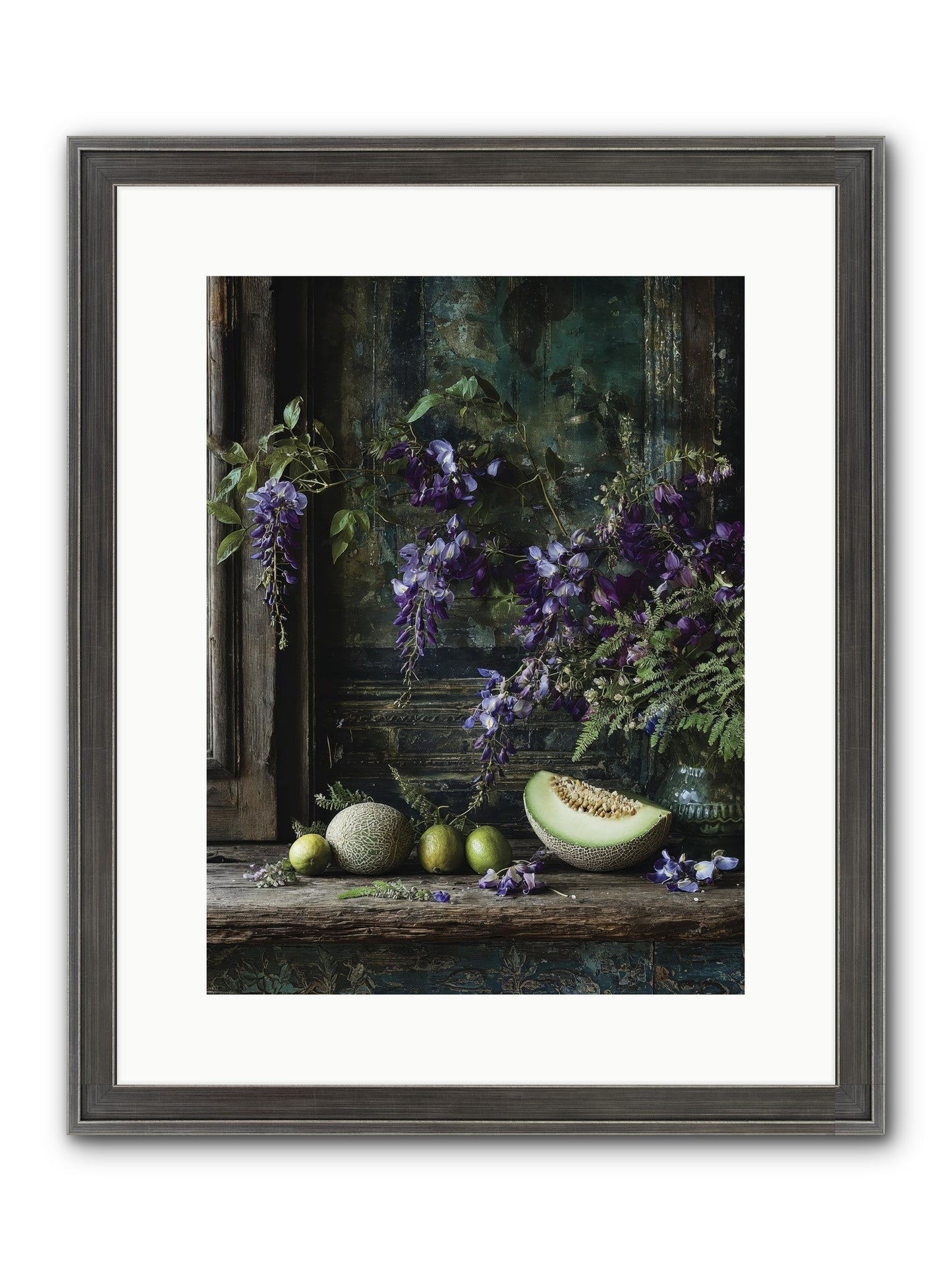 Deauville Framed Print - Slimwoods Black/Silver 12x16