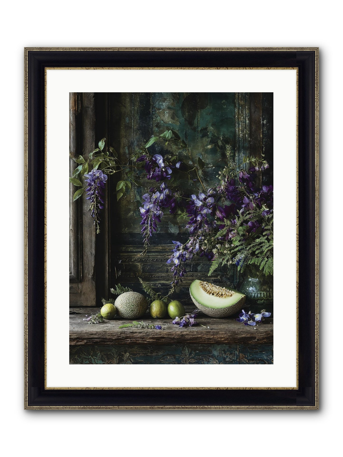 Deauville Framed Print - Black & Gold 18x24