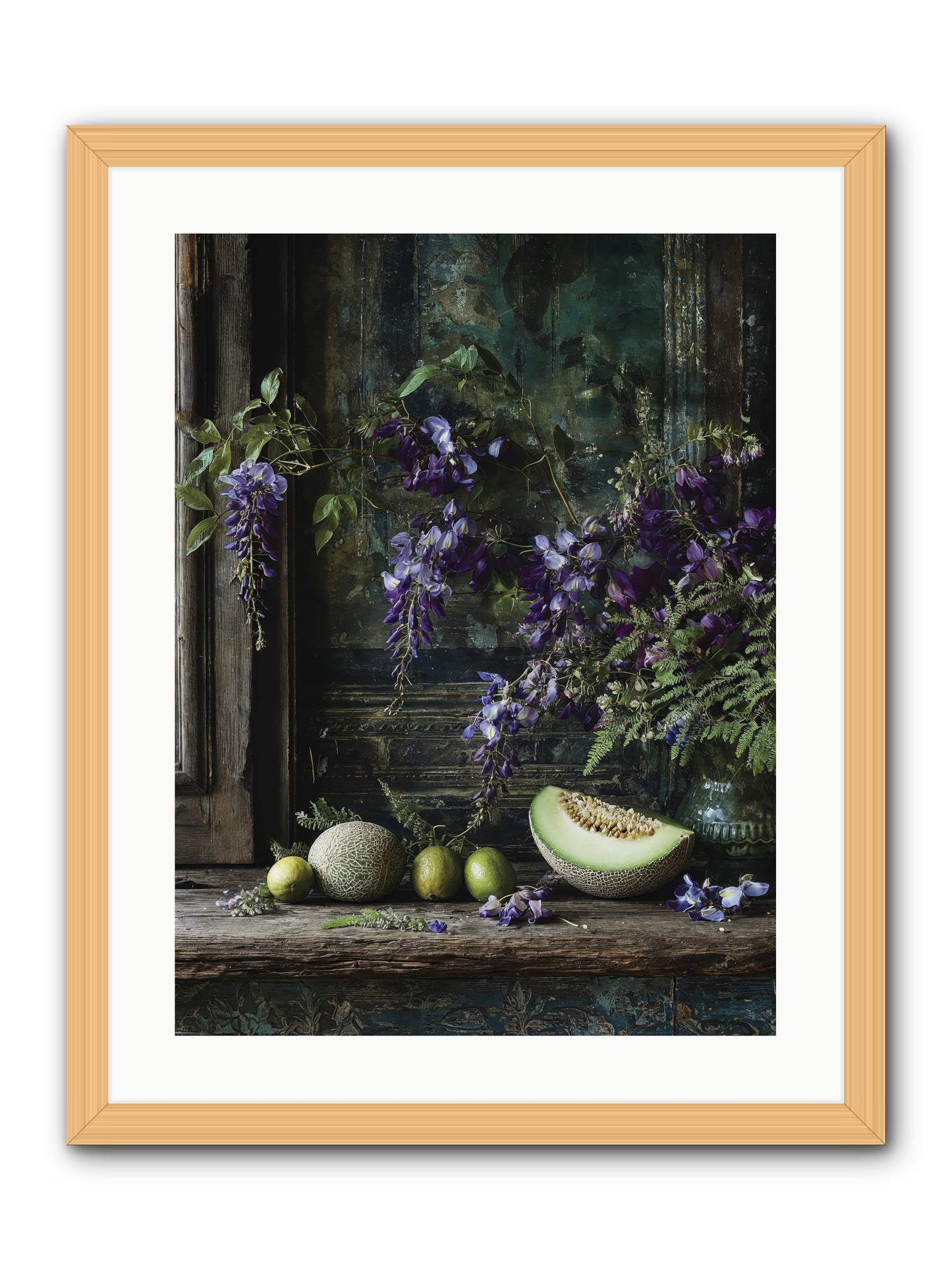 deauville -- Framed Print - Natural 18x24