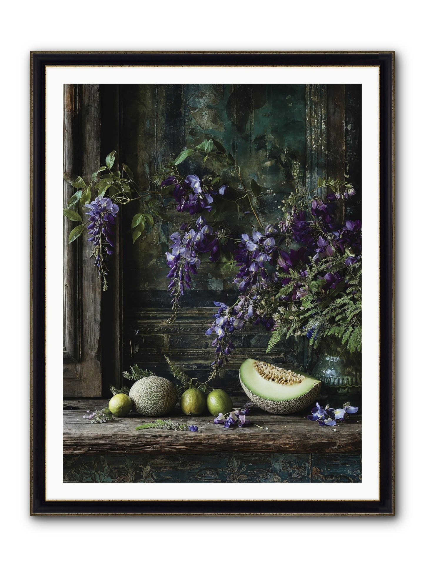 Deauville Framed Print - Black & Gold 36x48