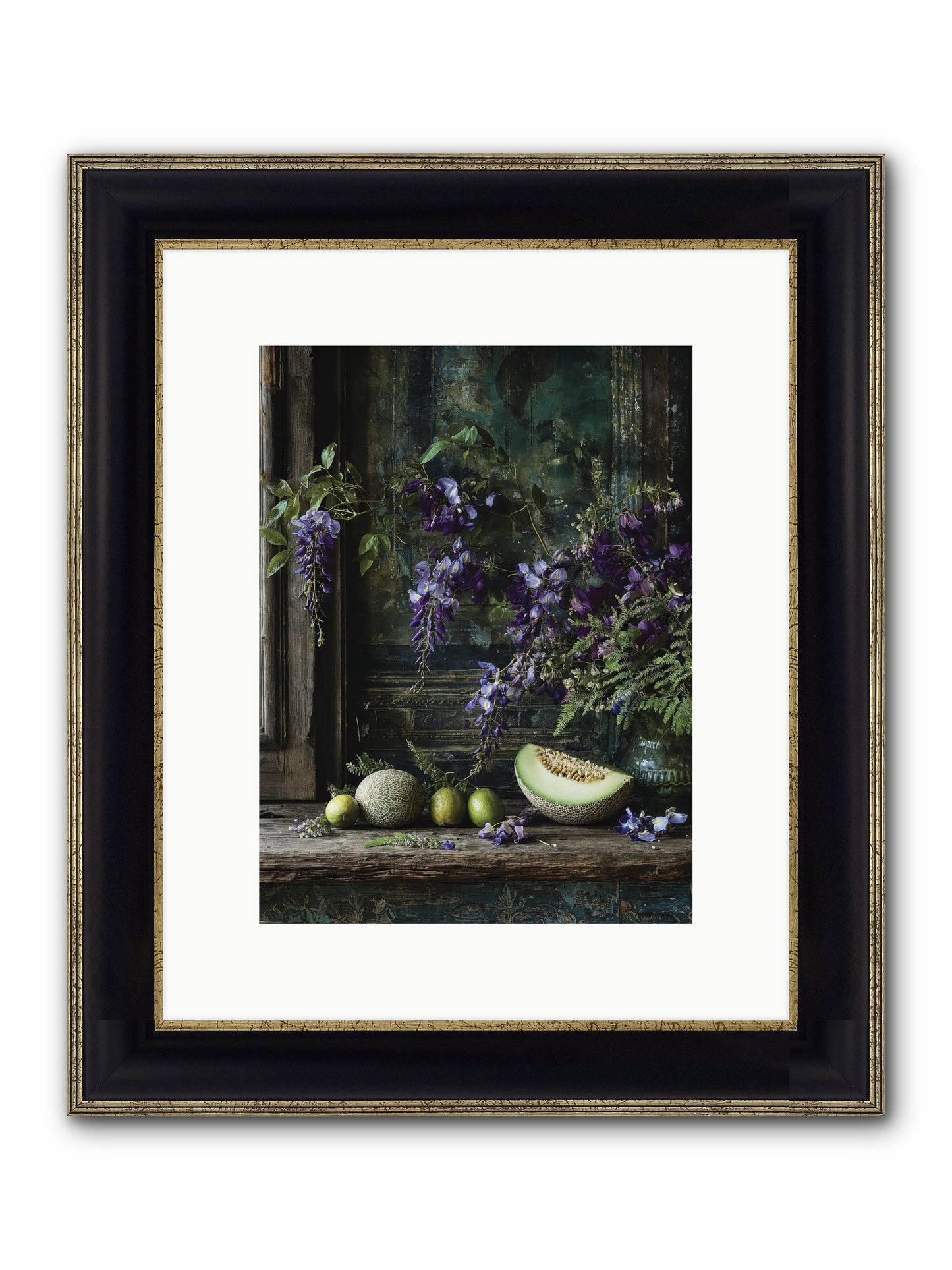 Deauville Framed Print - Black & Gold 9x12