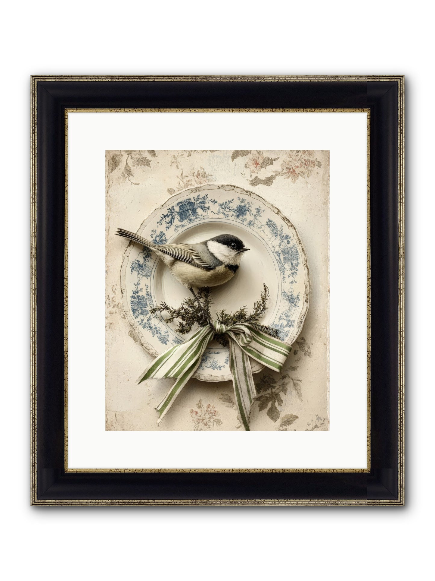 December's Dapper Guest Framed Print - Black & Gold 12x15
