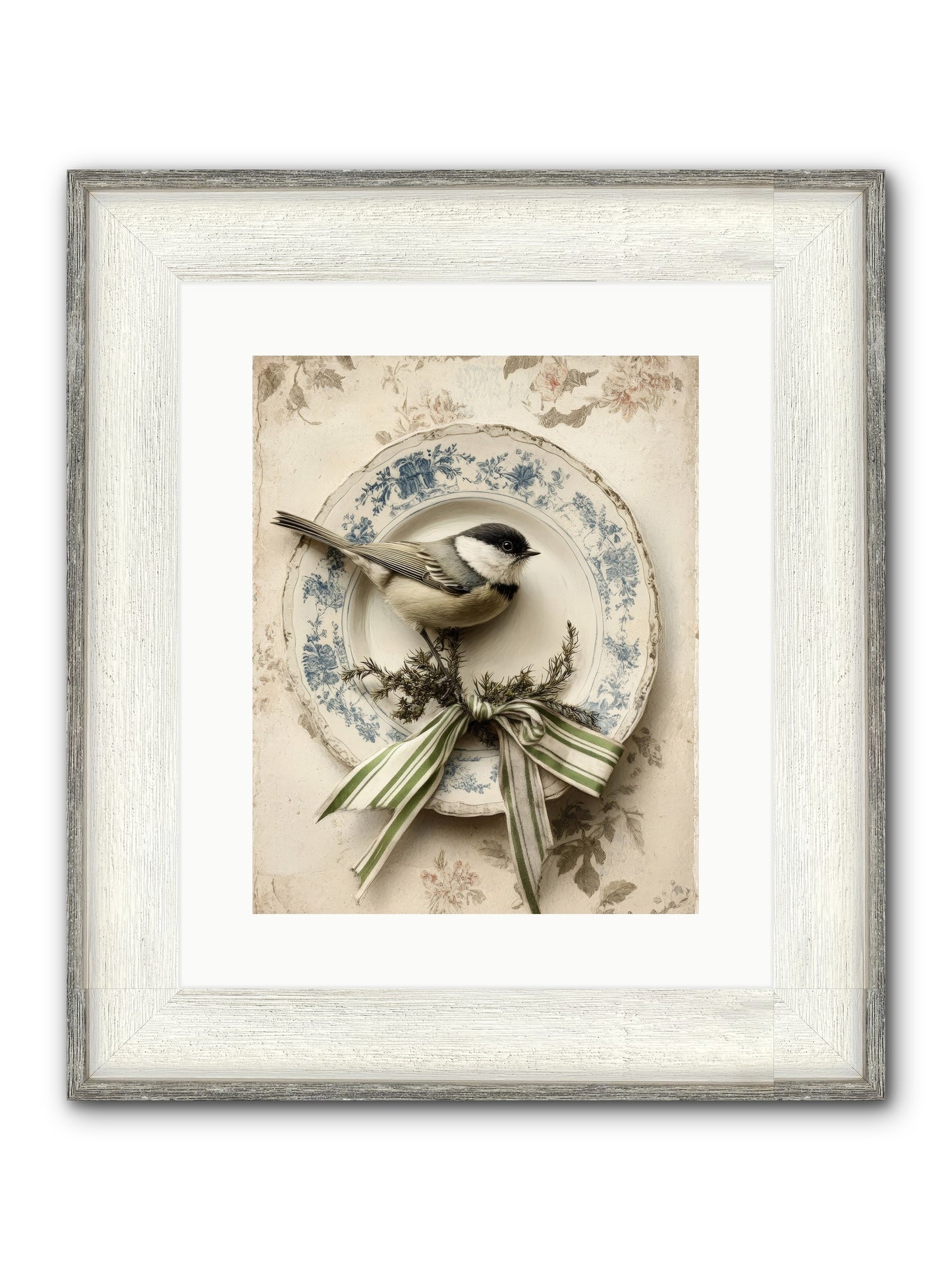 December's Dapper Guest Framed Print - Driftwood White 12x15