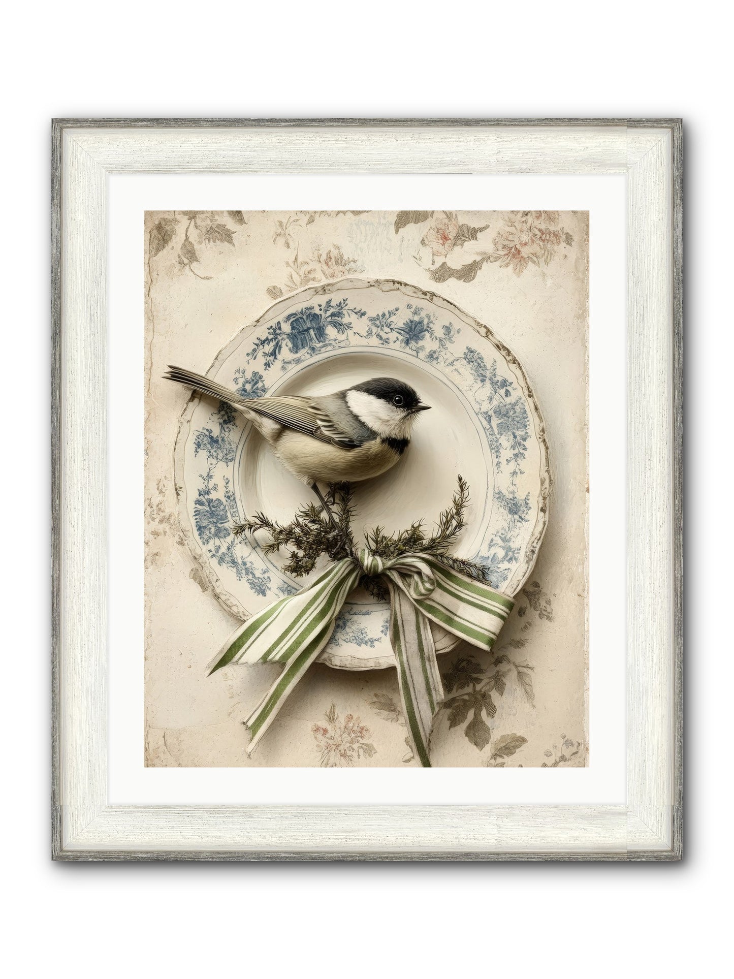 December's Dapper Guest Framed Print - Driftwood White 24x30