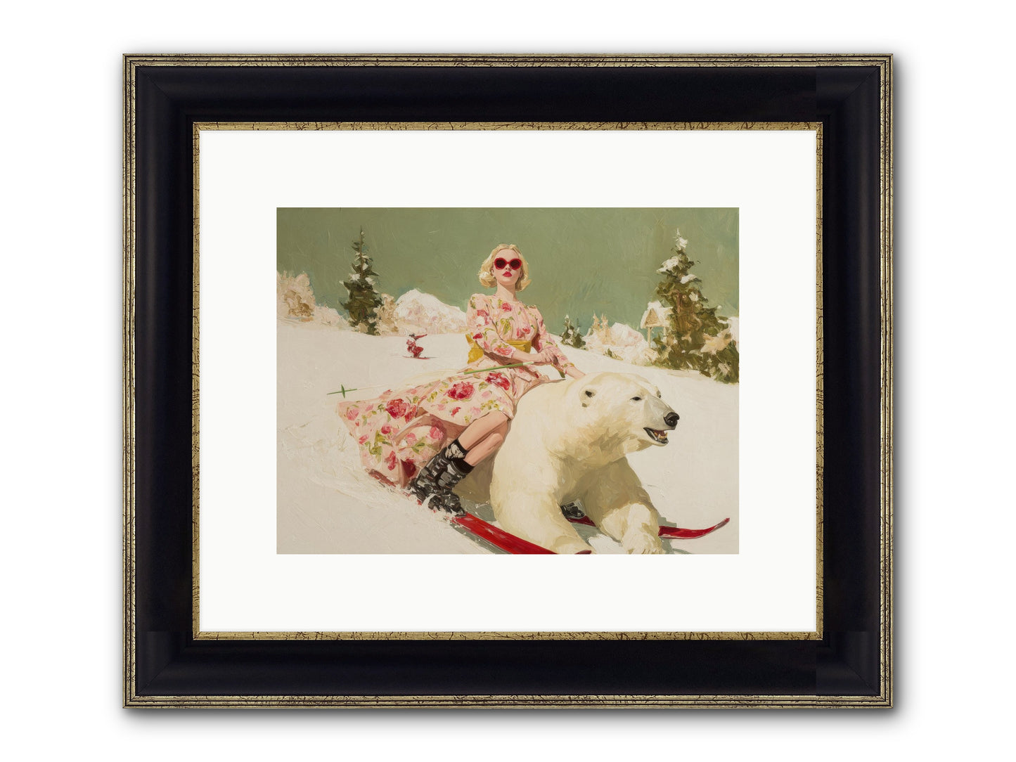December’s Gilded Edge Framed Print - Black & Gold 12x9