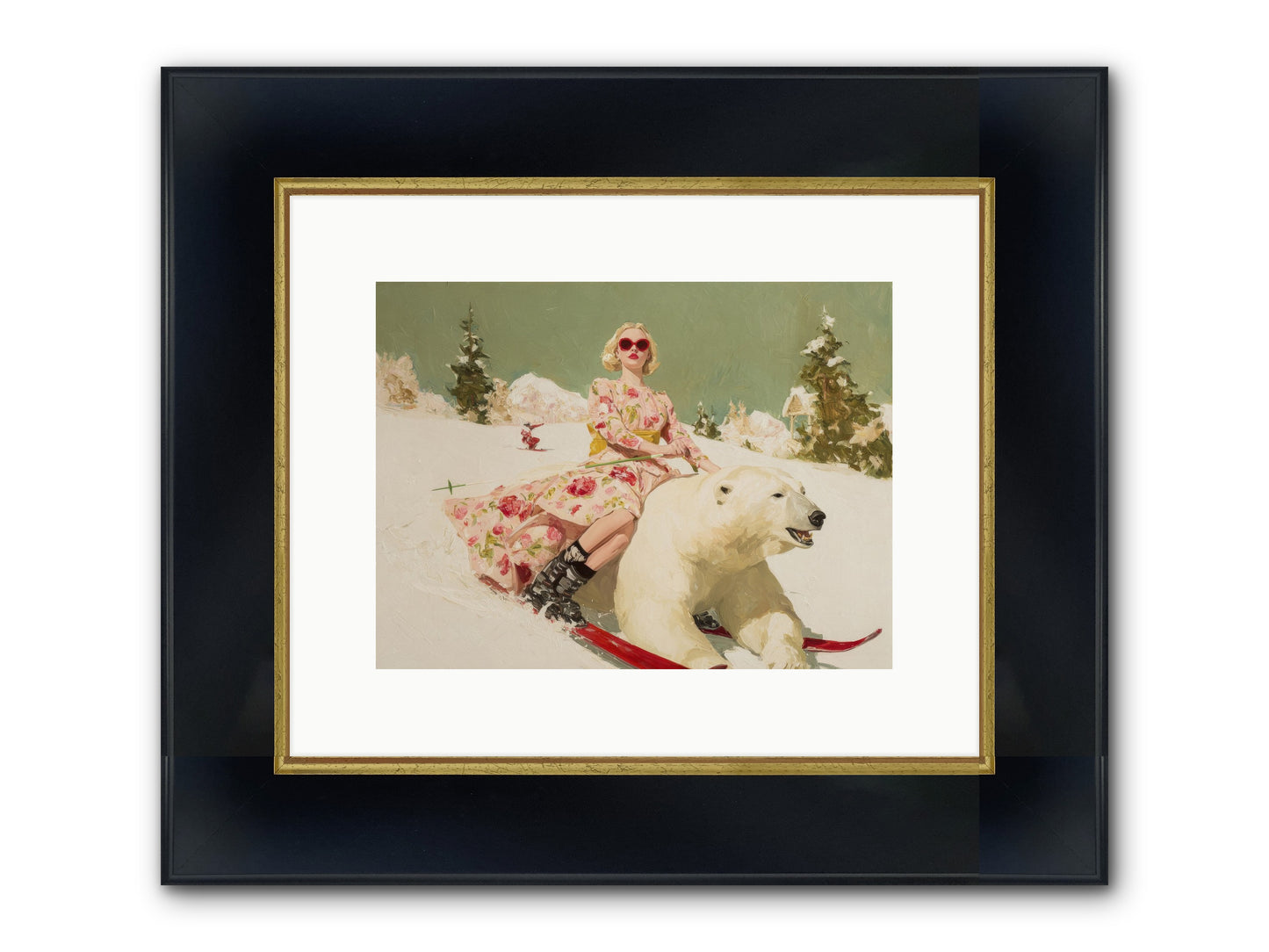 December’s Gilded Edge Framed Print - Wide Black w/Gold 12x9