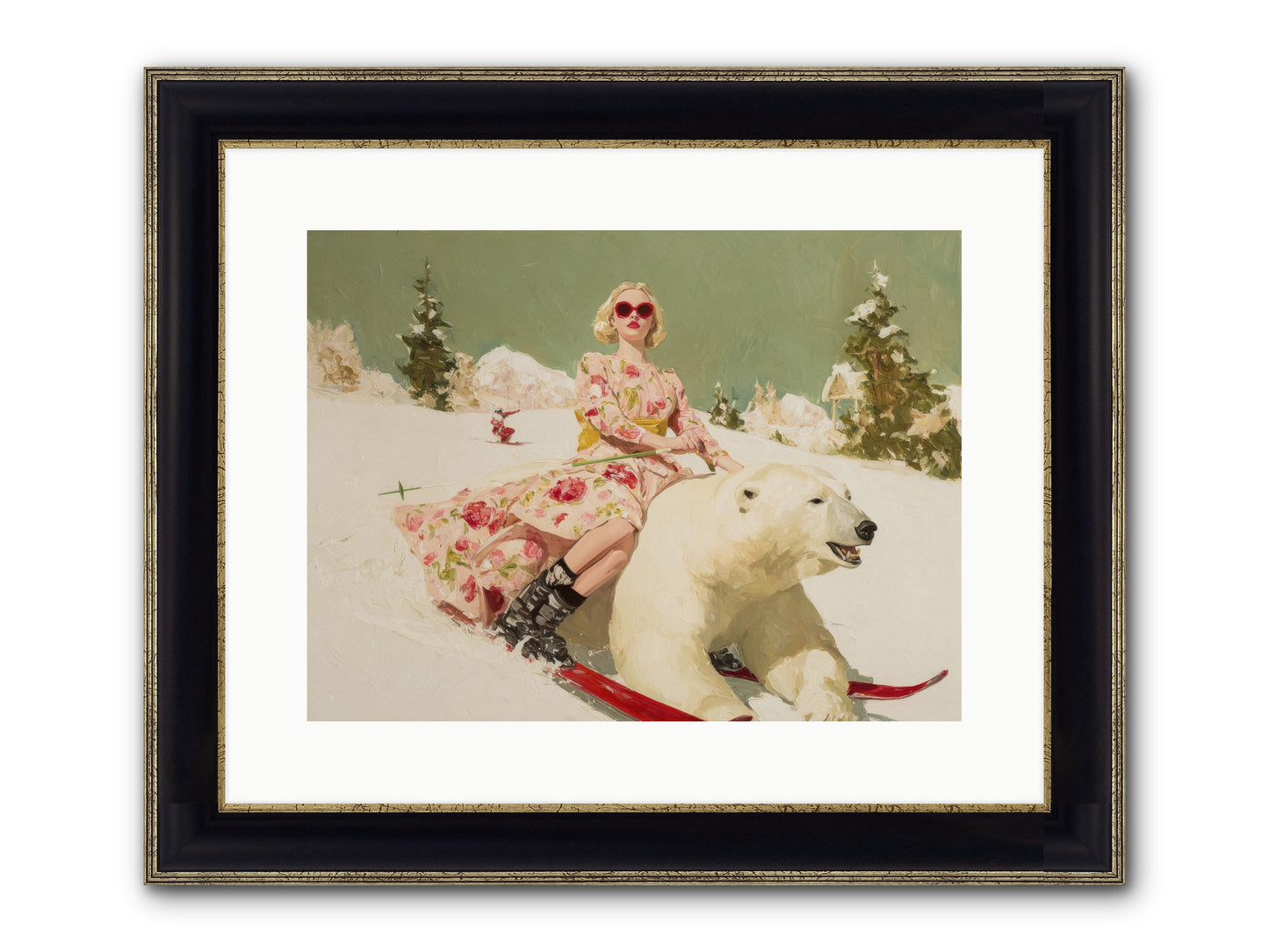 December’s Gilded Edge Framed Print - Black & Gold 16x12