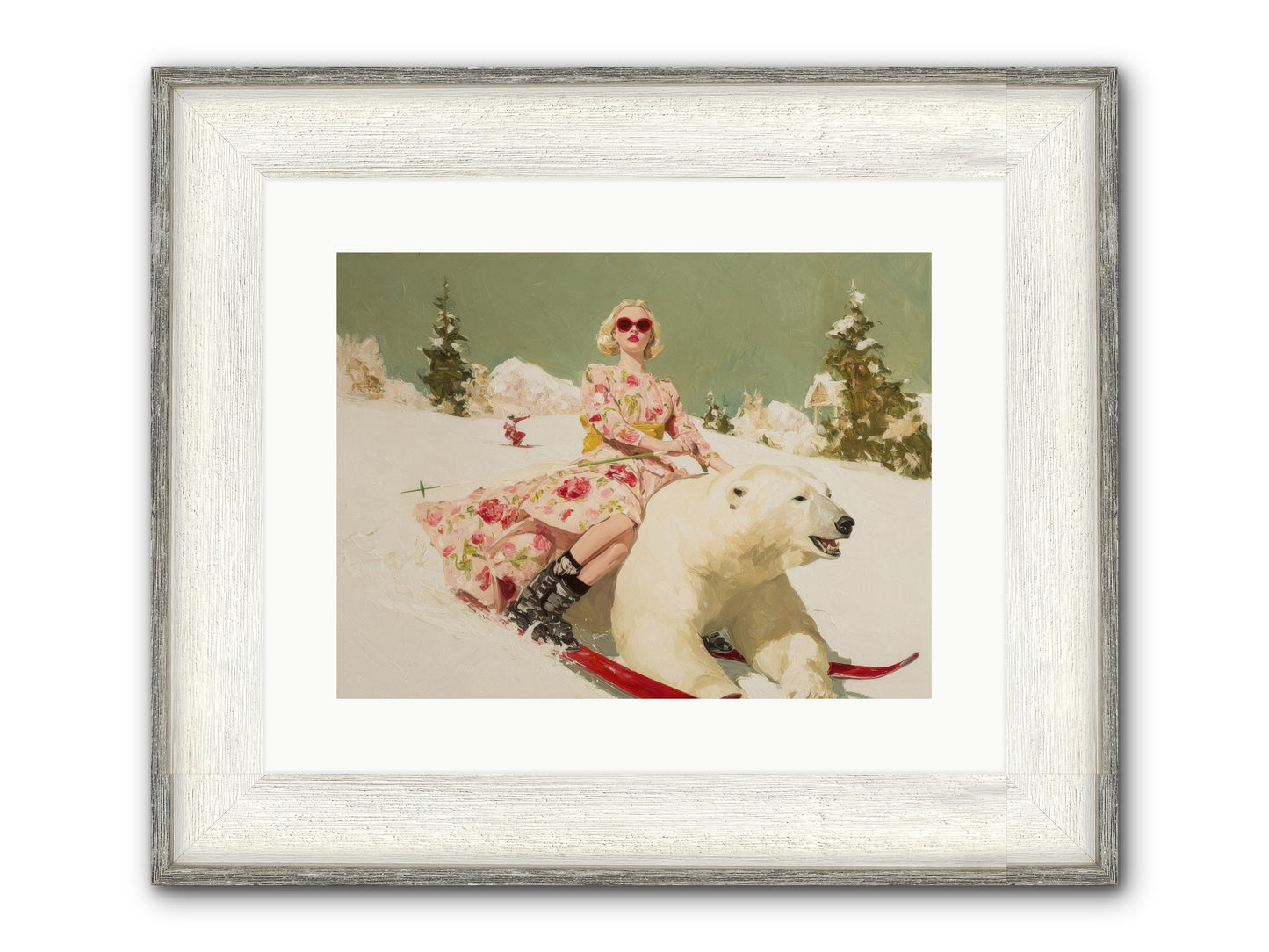 December’s Gilded Edge Framed Print - Driftwood White 16x12