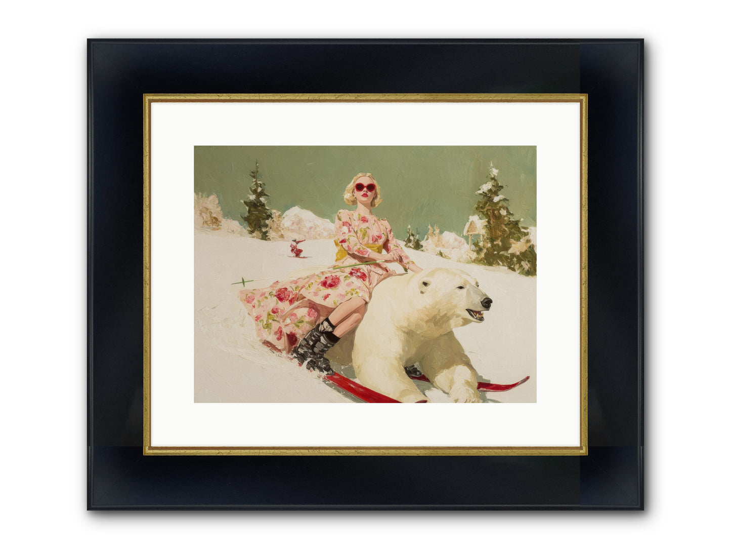 December’s Gilded Edge Framed Print - Wide Black w/Gold 16x12