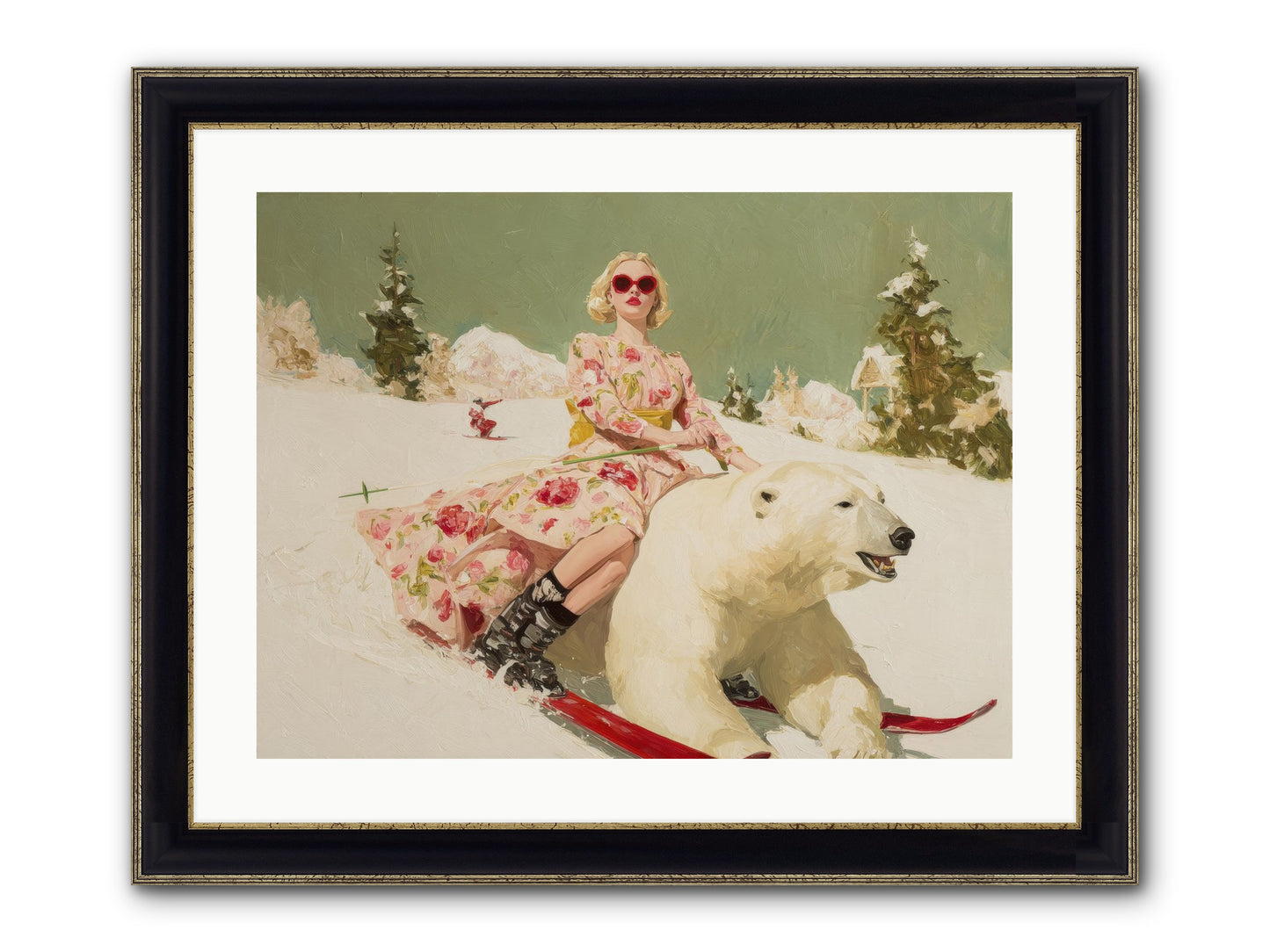 December’s Gilded Edge Framed Print - Black & Gold 24x18