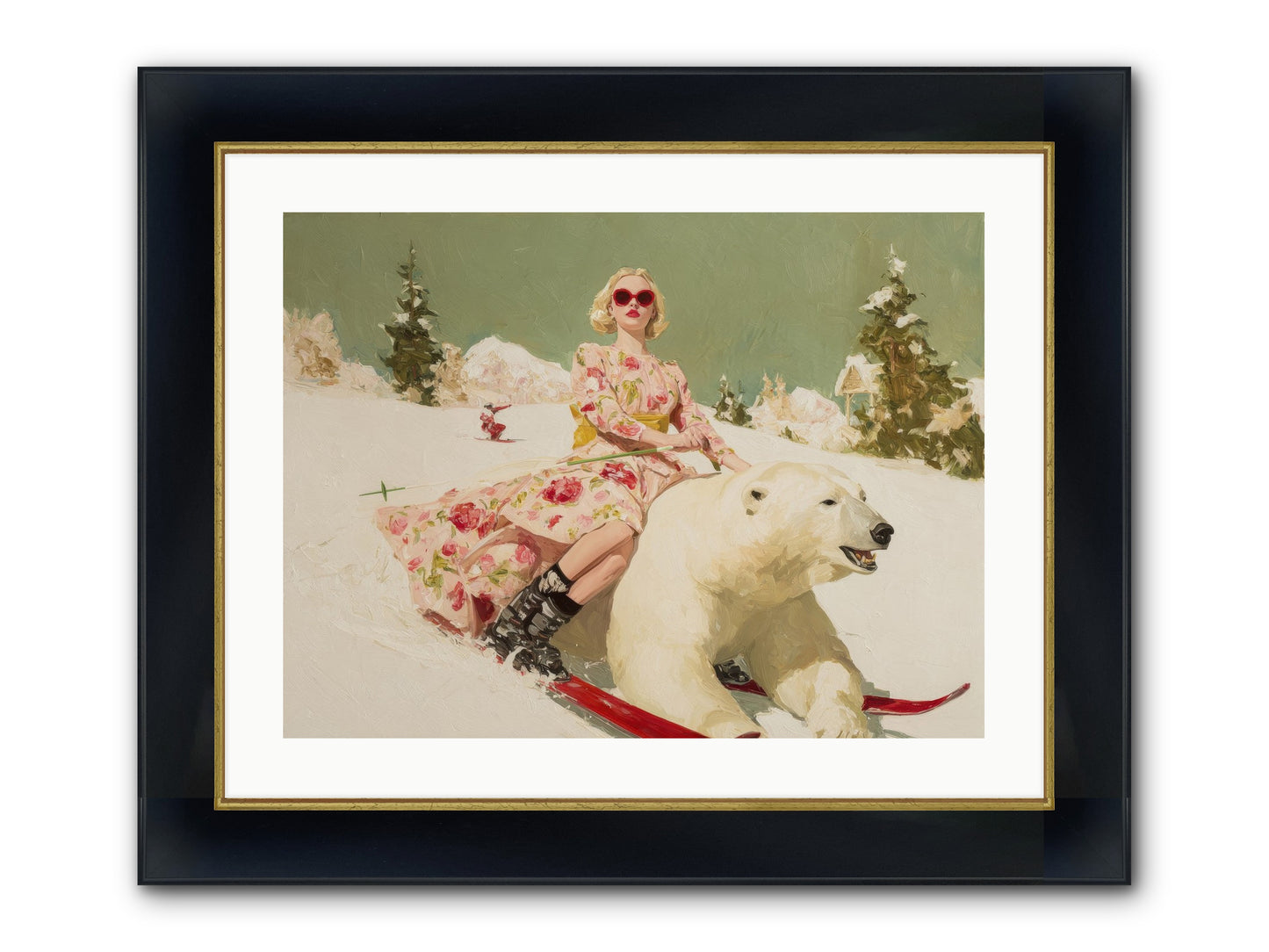 December’s Gilded Edge Framed Print - Wide Black w/Gold 24x18