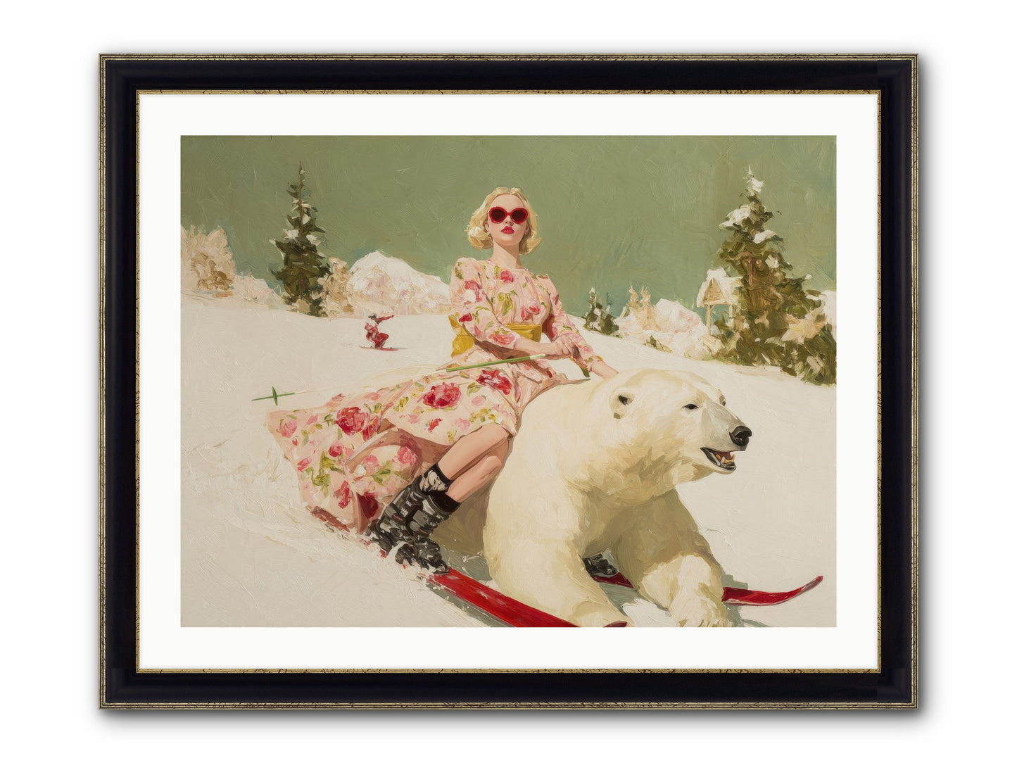 December’s Gilded Edge Framed Print - Black & Gold 32x24