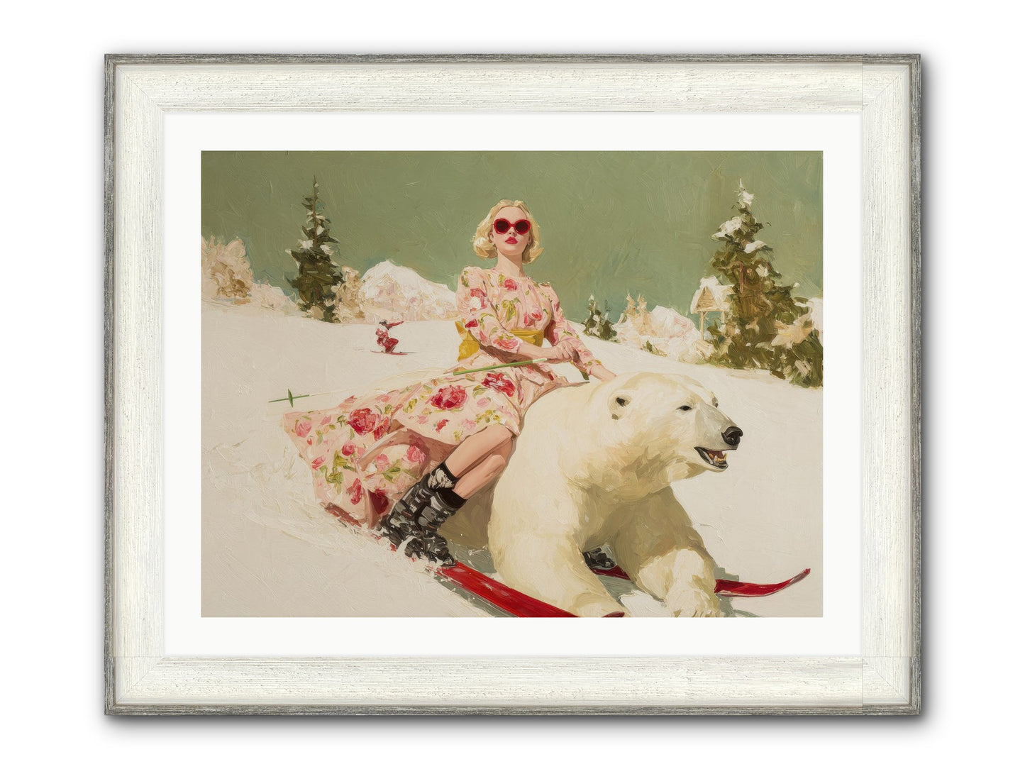 December’s Gilded Edge Framed Print - Driftwood White 32x24