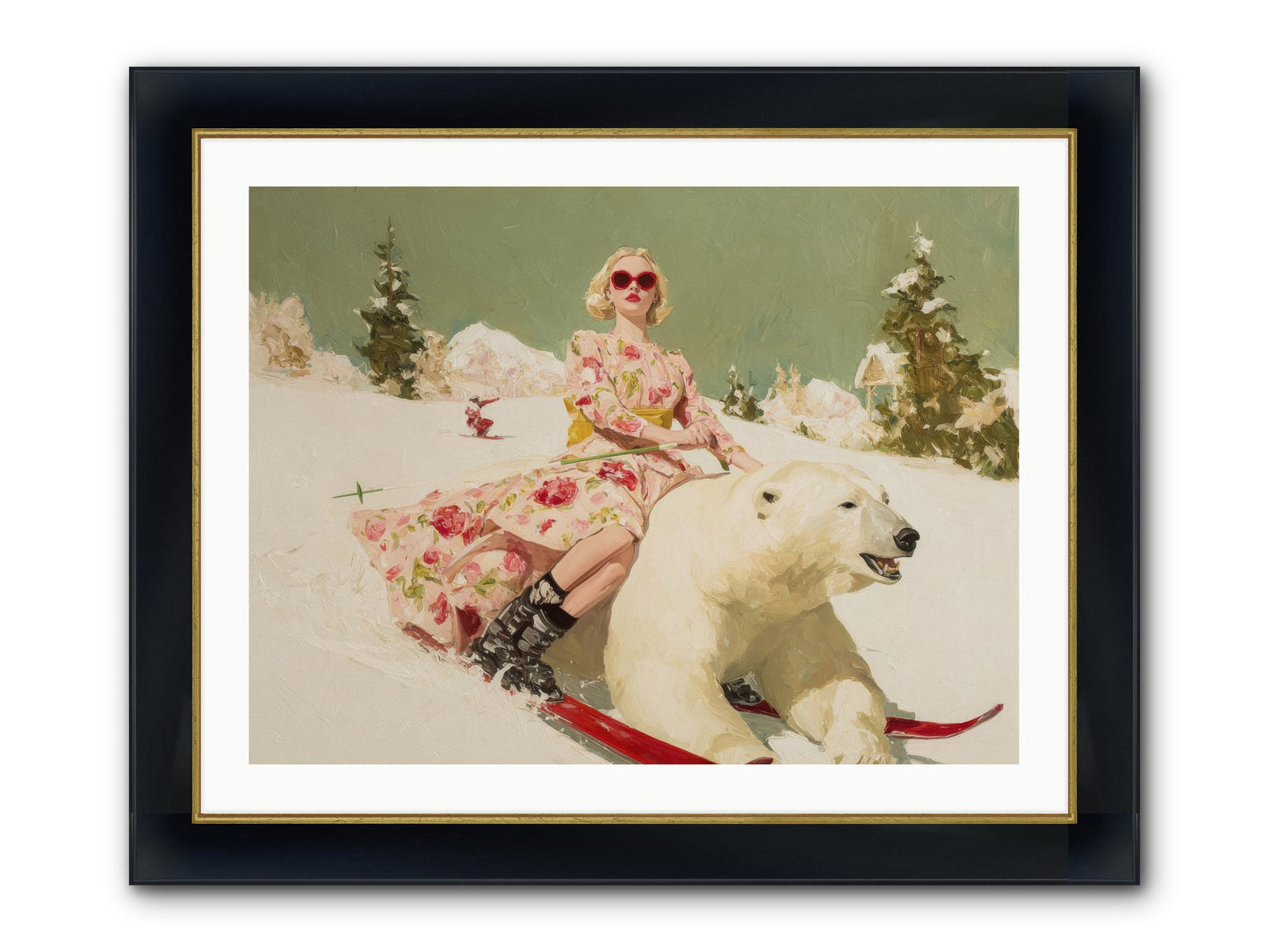 December’s Gilded Edge Framed Print - Wide Black w/Gold 32x24