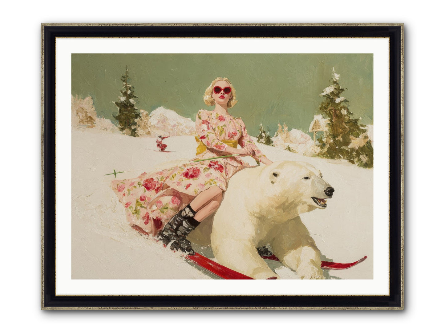 December’s Gilded Edge Framed Print - Black & Gold 40x30