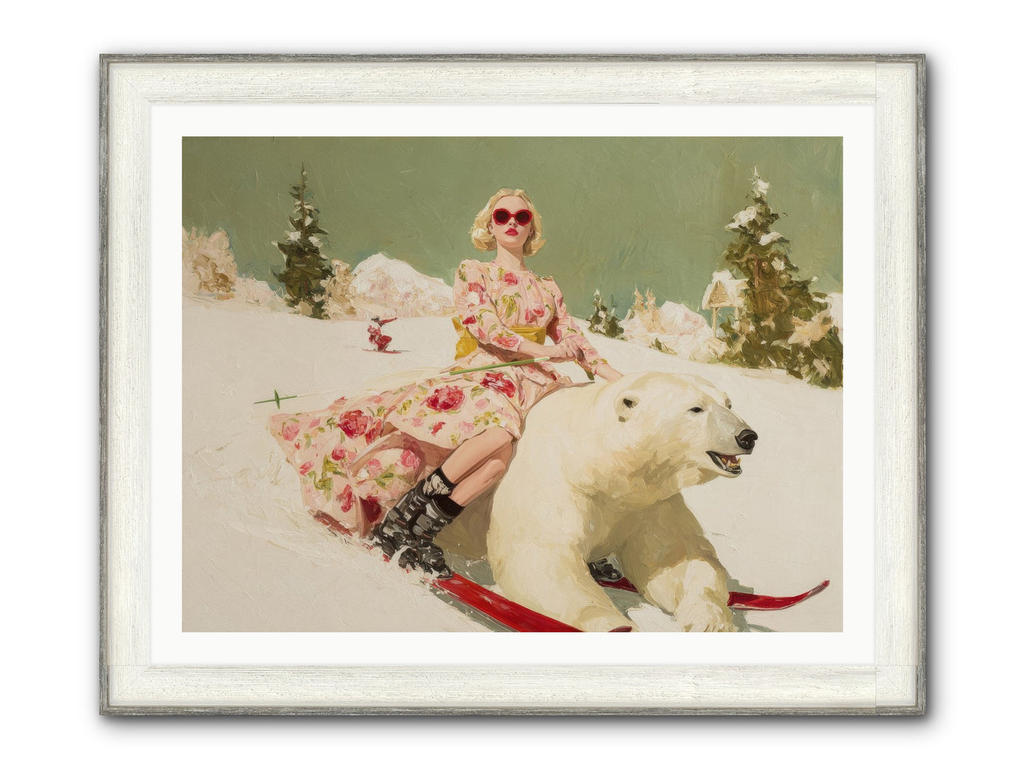 December’s Gilded Edge Framed Print - Driftwood White 40x30