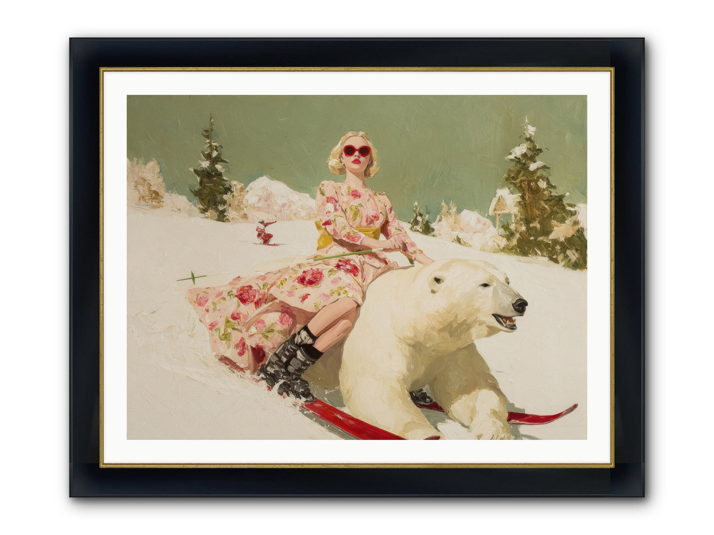 December’s Gilded Edge Framed Print - Wide Black w/Gold 40x30