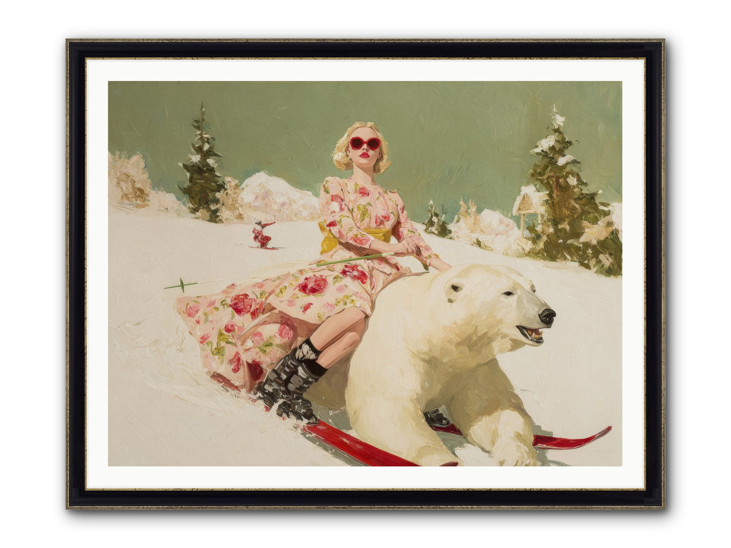 December’s Gilded Edge Framed Print - Black & Gold 48x36