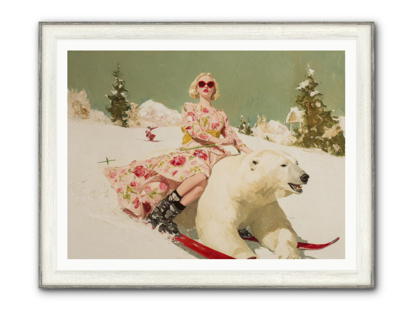 December’s Gilded Edge Framed Print - Driftwood White 48x36