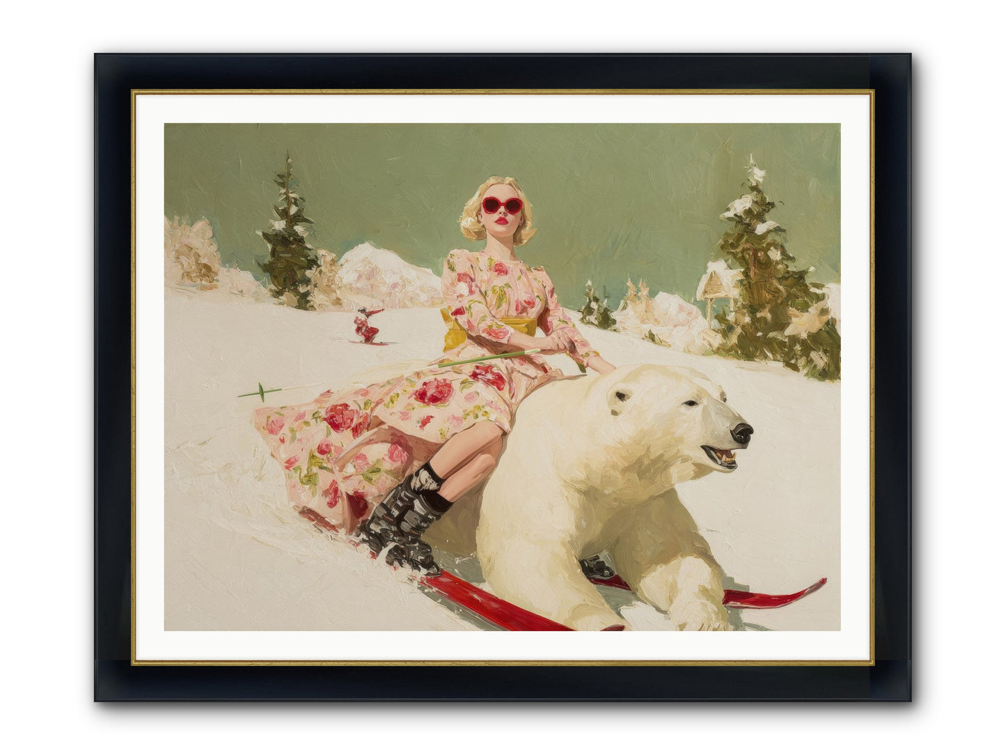 December’s Gilded Edge Framed Print - Wide Black w/Gold 48x36