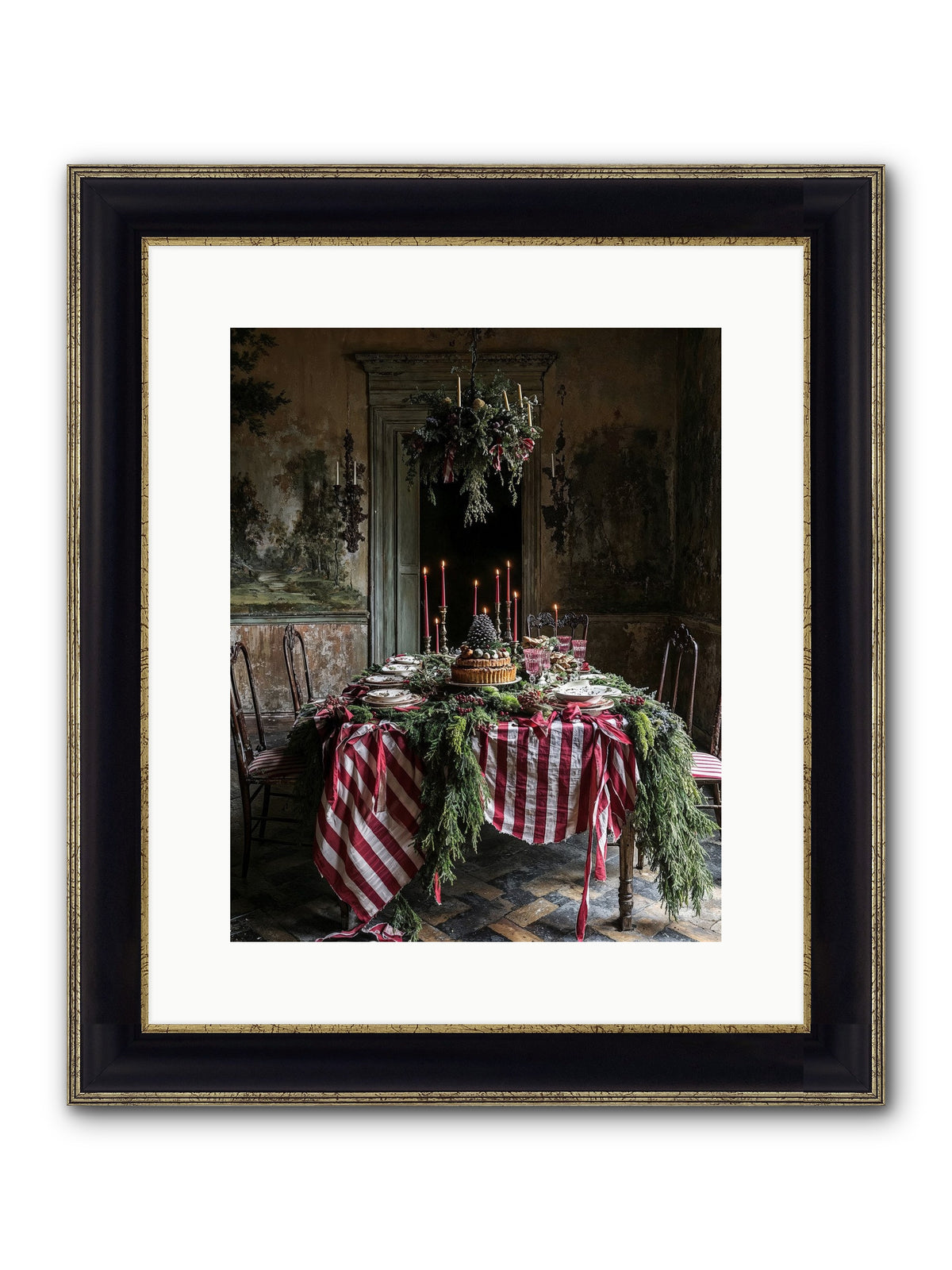 December's Grand Soirée Framed Print - Black & Gold 12x15